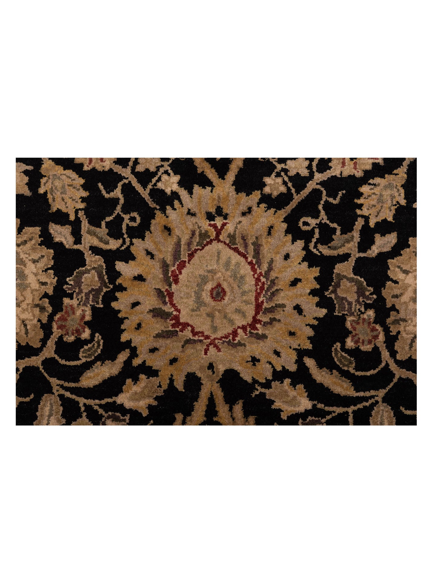 Crown 85827 Black Ivory 7.11x10.1 Hand Knotted Rug