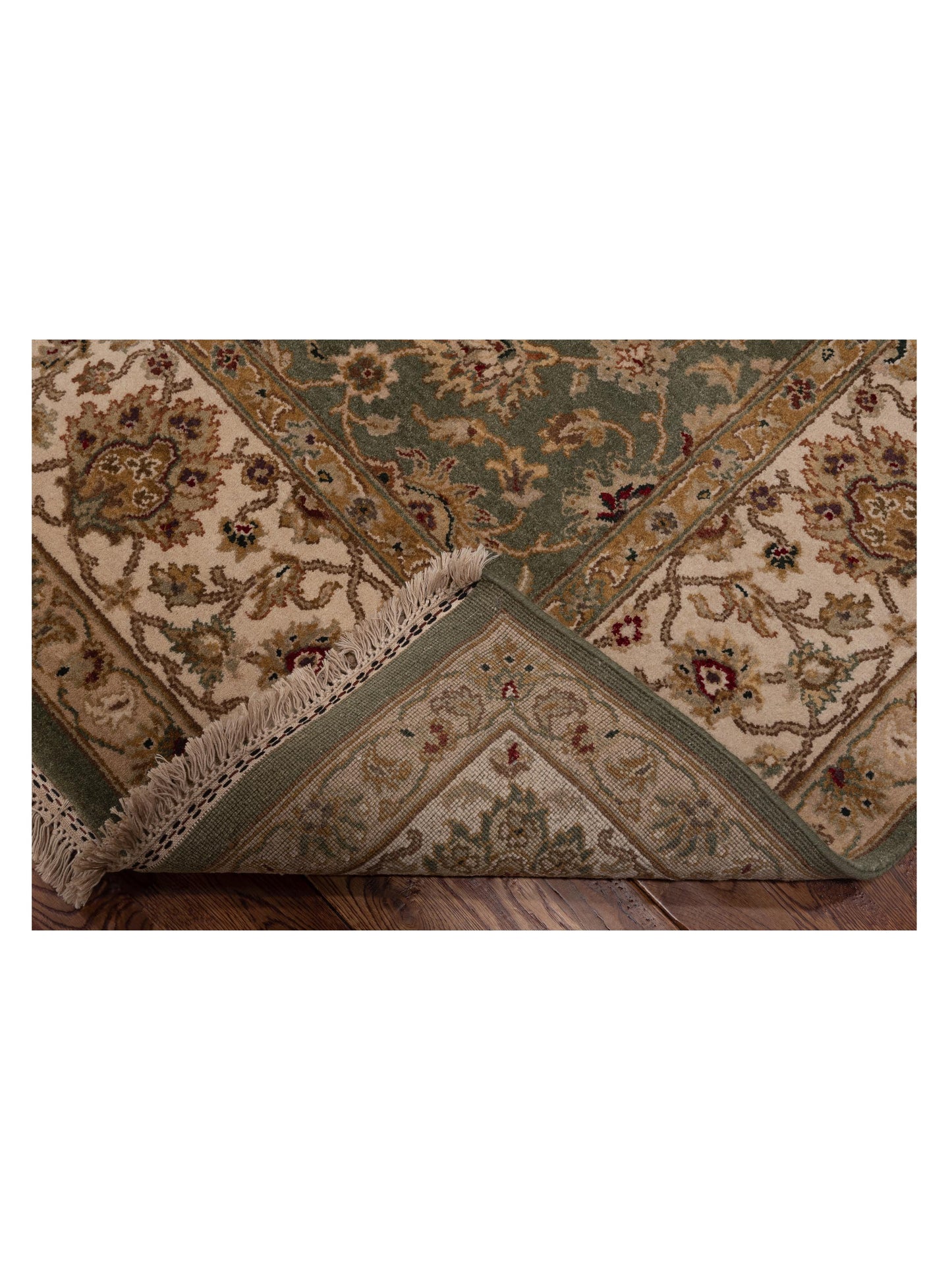 Crown 85830 Green Ivory 8.2x9.11 Hand Knotted Rug