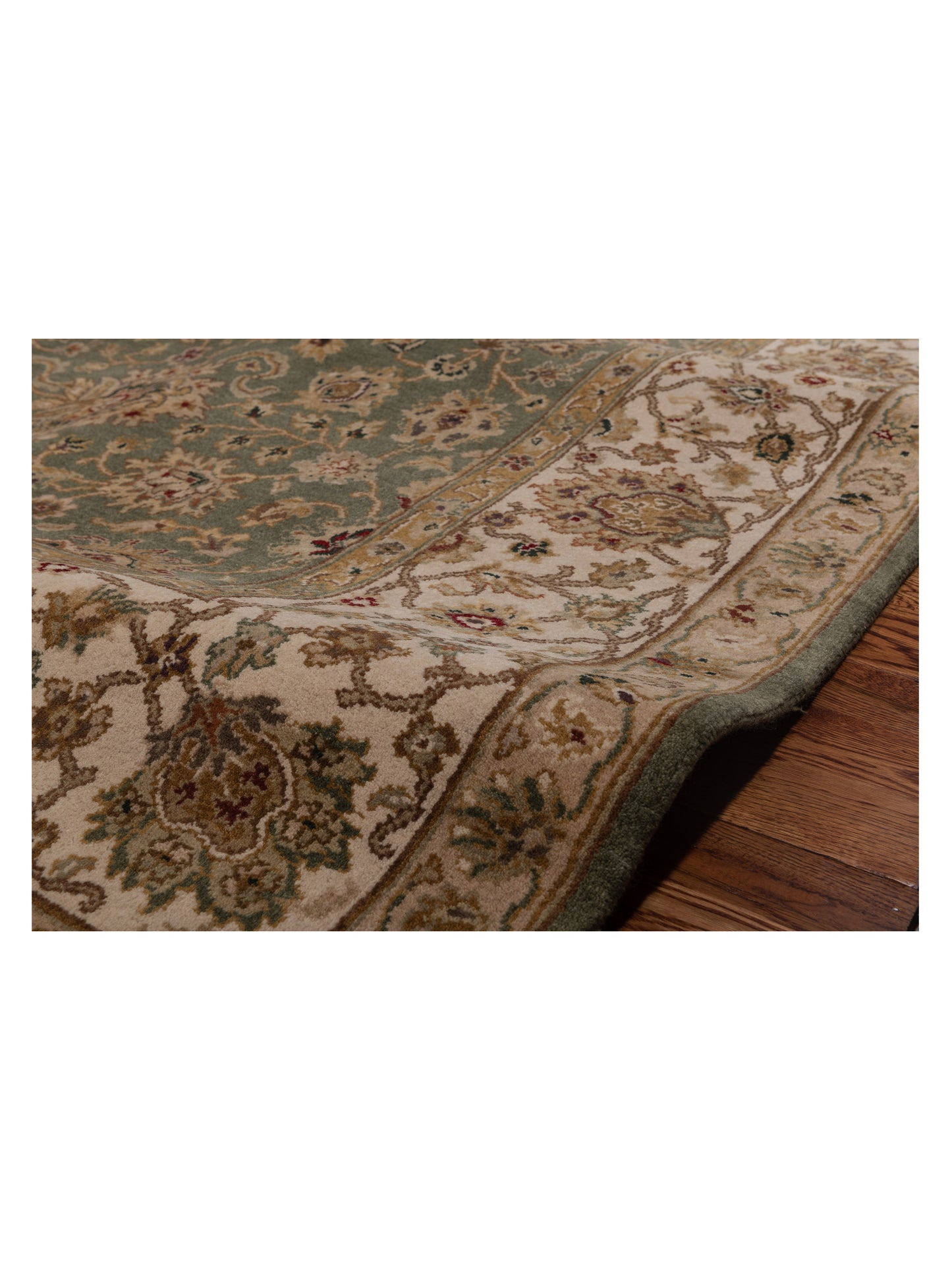 Crown 85830 Green Ivory 8.2x9.11 Hand Knotted Rug