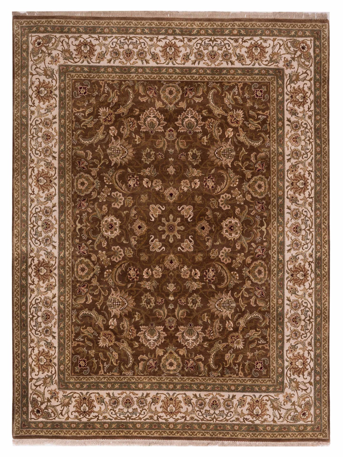 Rajpur Jahan Brown Ivory Traditional