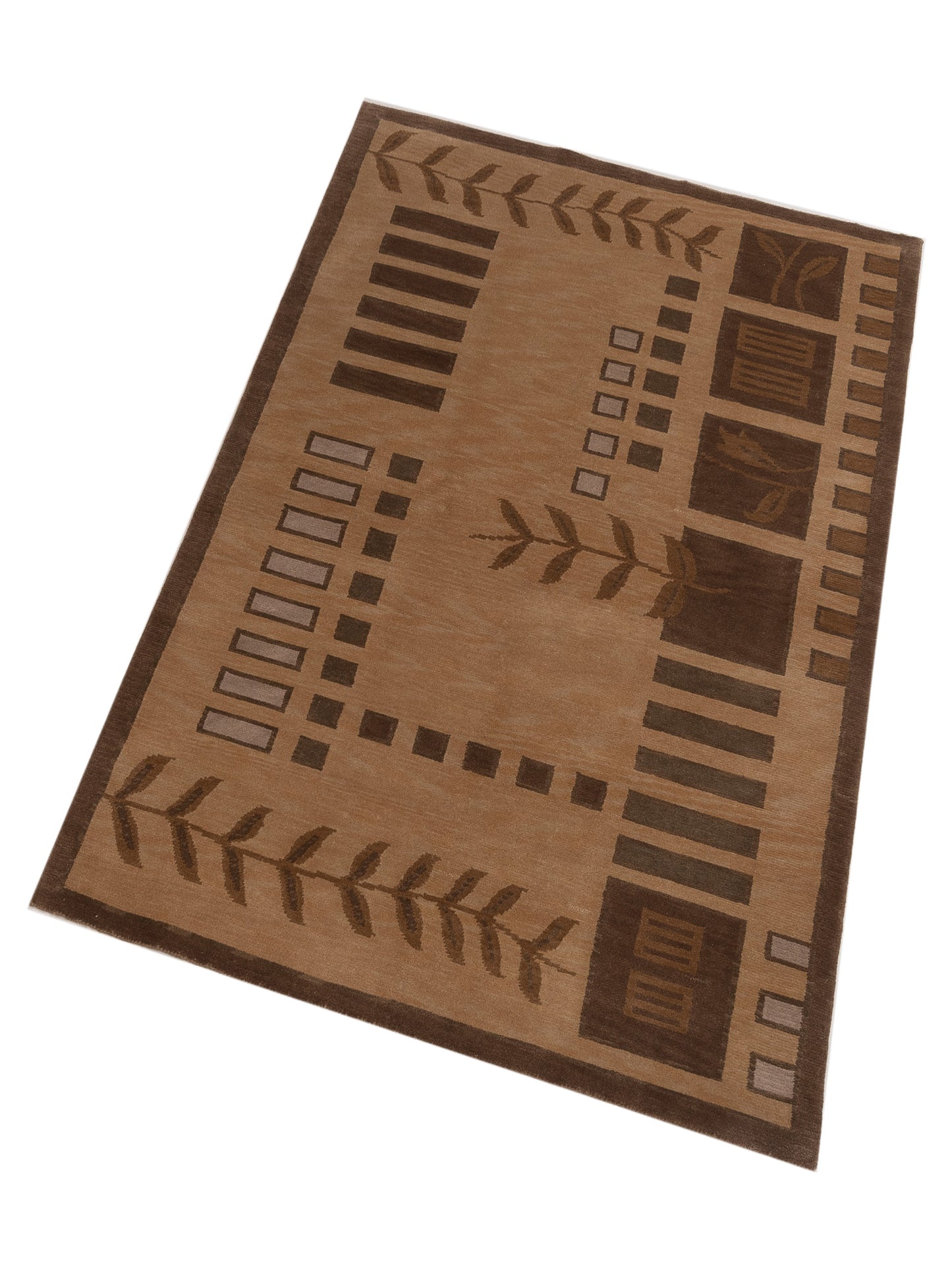 Himalayan 85980 Light Brown 5.2x7.11 Hand Knotted Rug