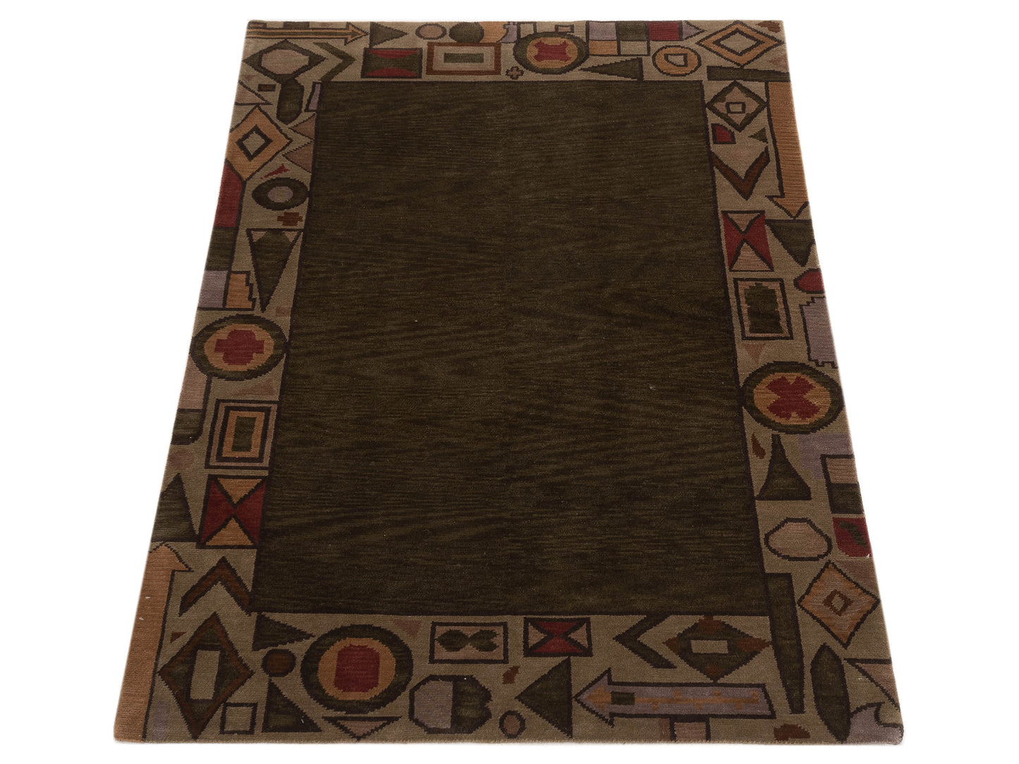 Himalayan 85982 Green Silver 5.1x8.2 Hand Knotted Rug