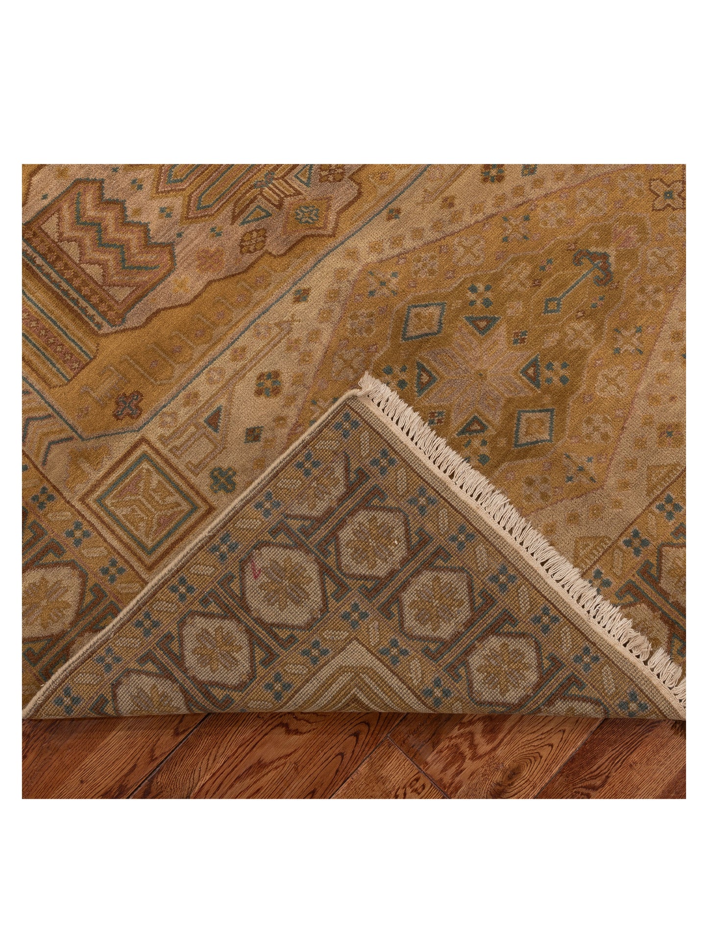 Lilac 86117 Beige Brown 5.5x7.7 Hand Knotted Rug