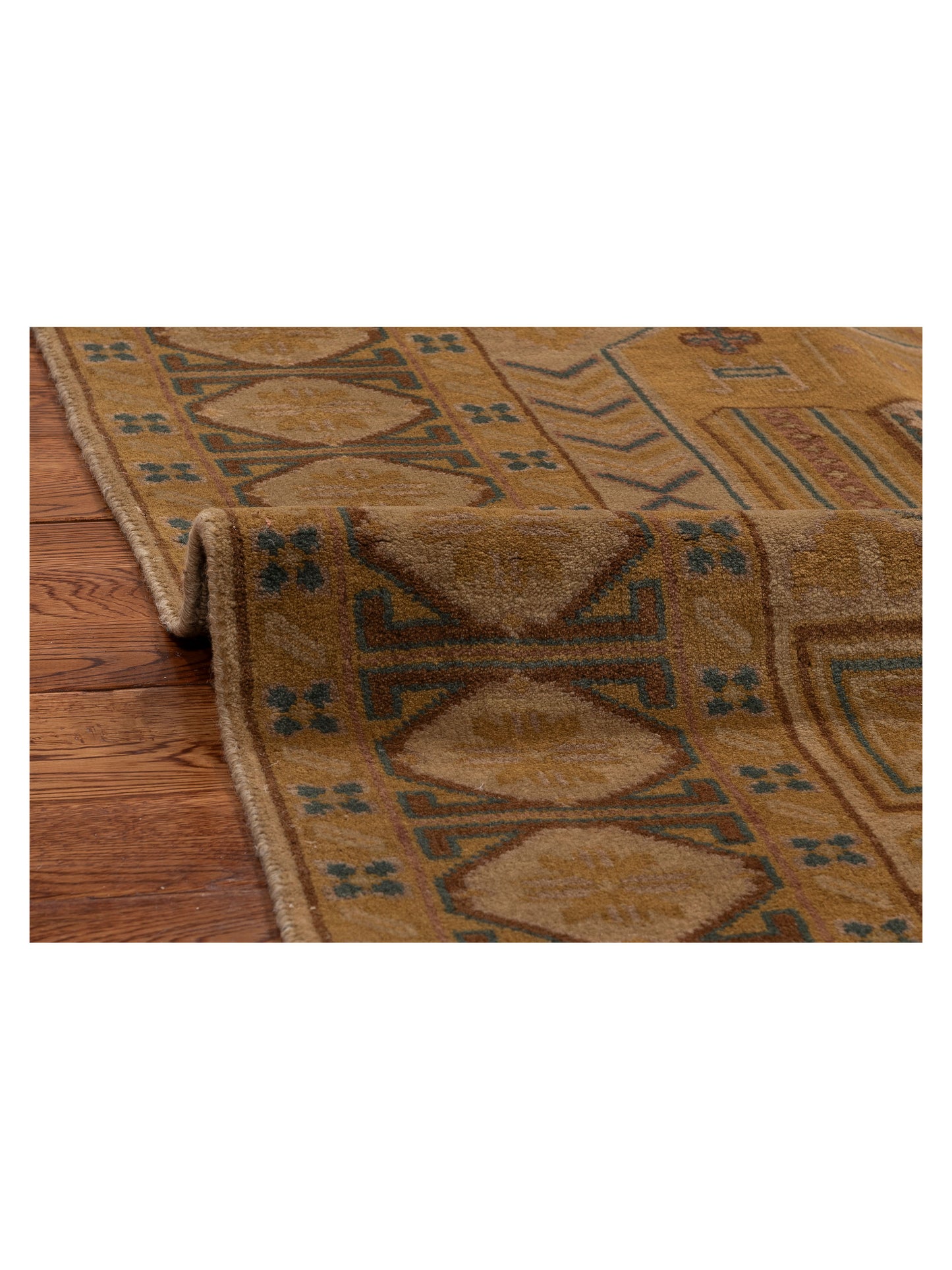 Lilac 86117 Beige Brown 5.5x7.7 Hand Knotted Rug
