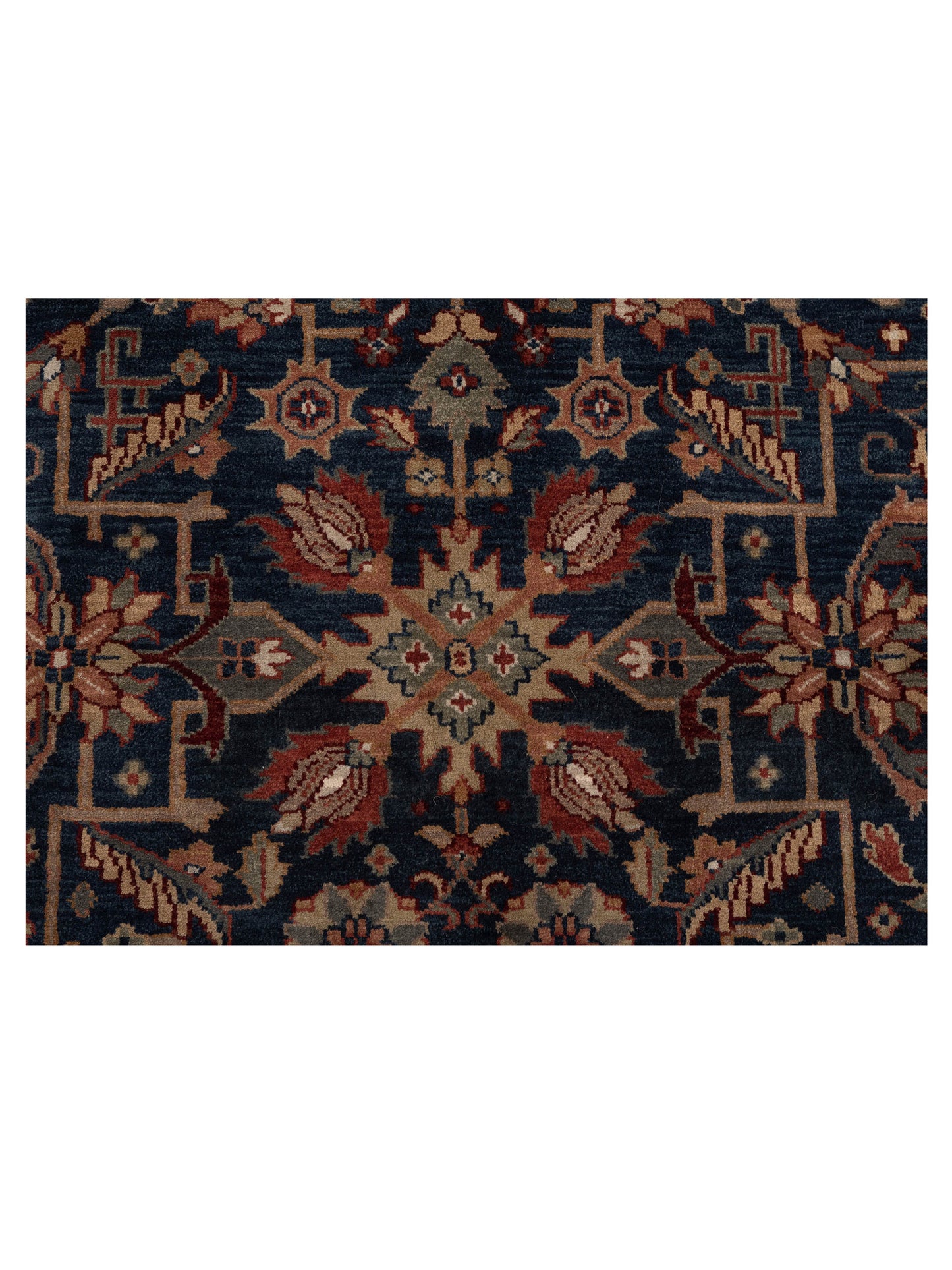 Lilac 86118 Navy Rust 5.1x7.8 Hand Knotted Rug