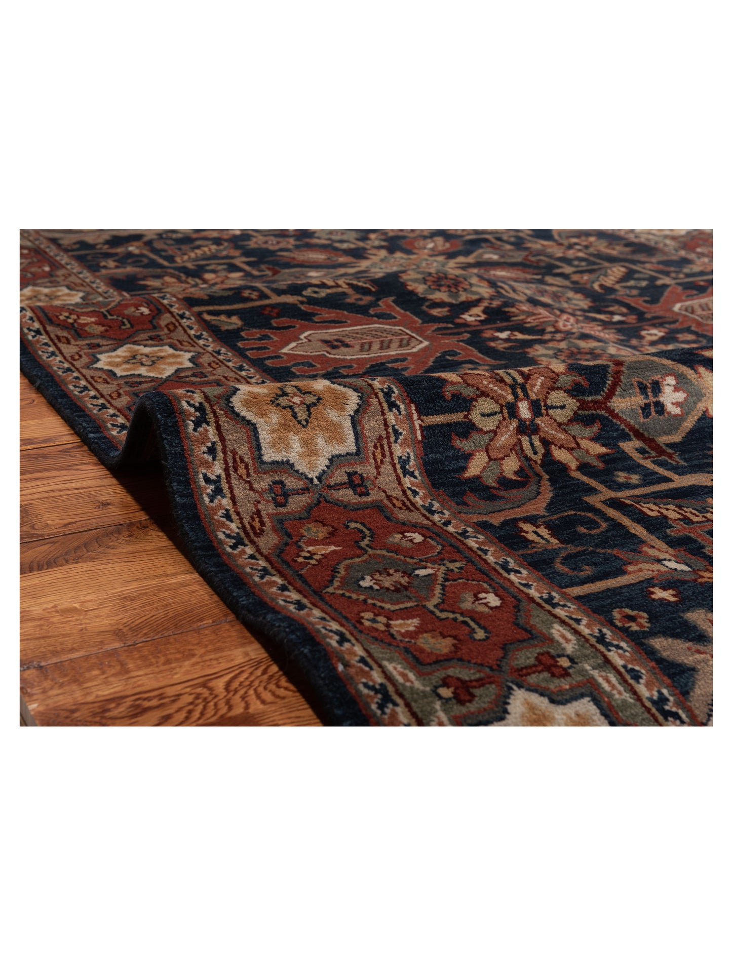 Lilac 86118 Navy Rust 5.1x7.8 Hand Knotted Rug