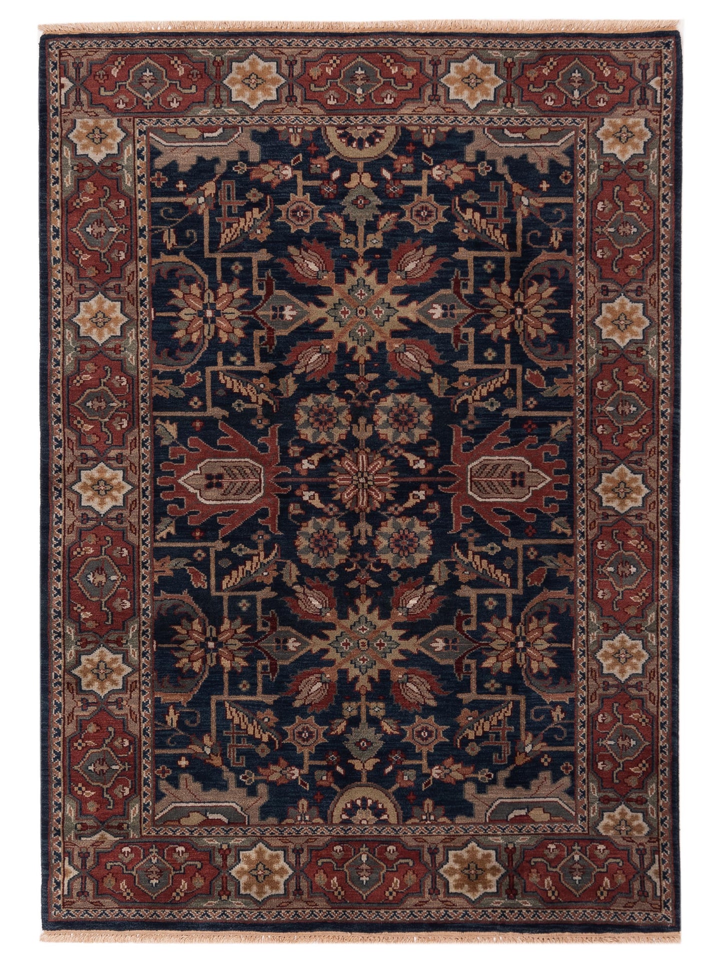 Rajpur Lilac Navy Rust Traditional