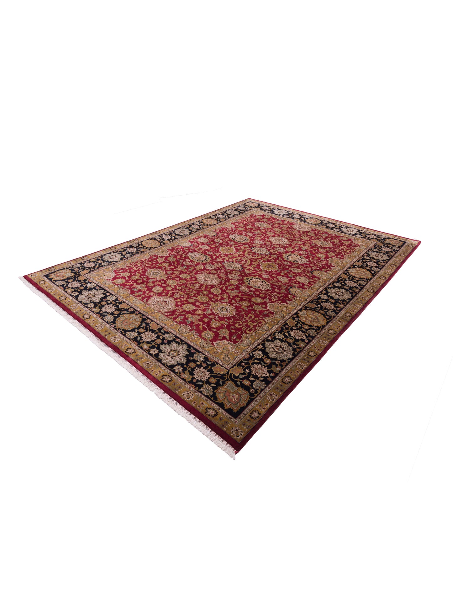 Crown 86161 Red Black 10.2x13.9 Hand Knotted Rug