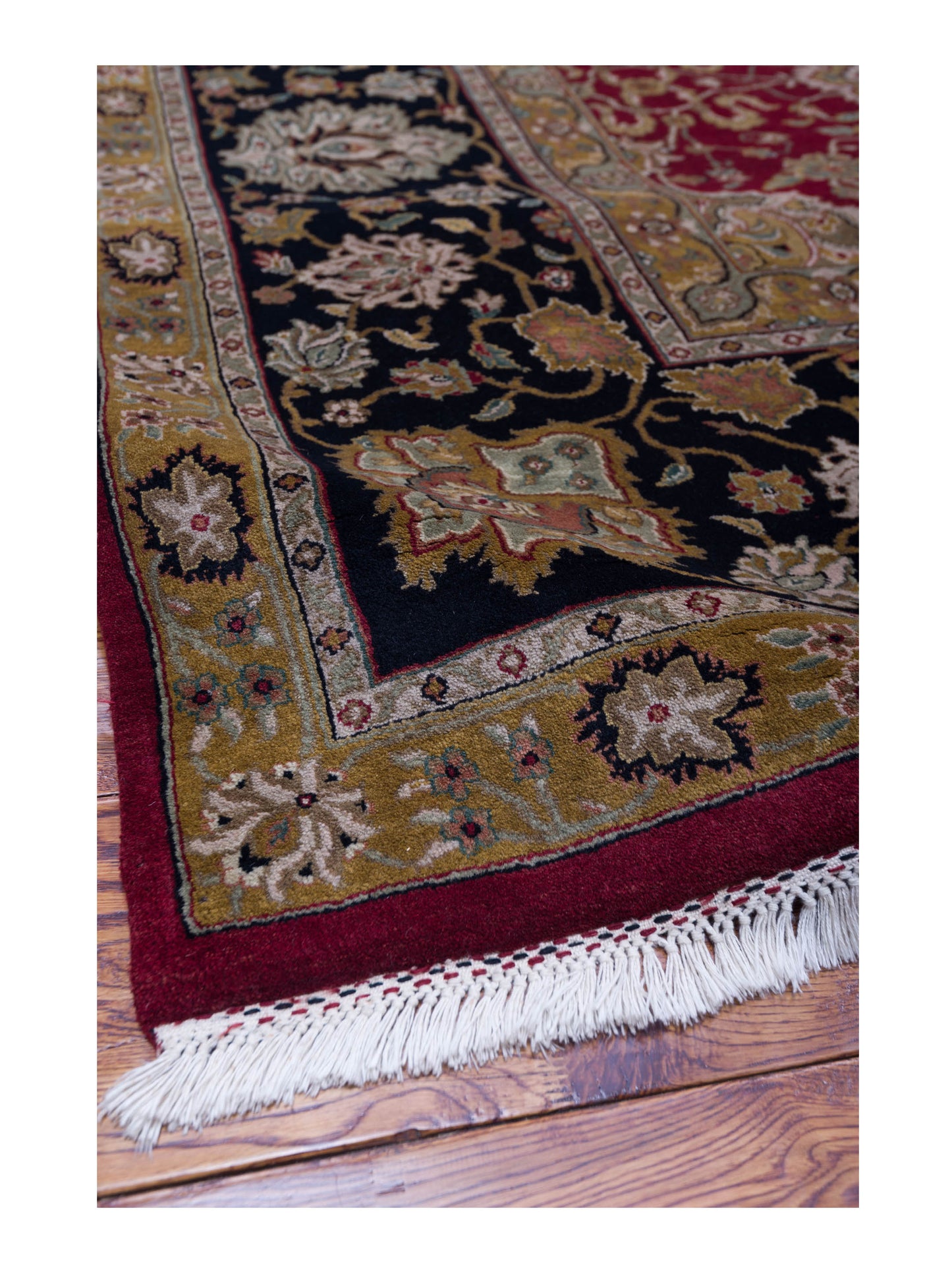 Crown 86161 Red Black 10.2x13.9 Hand Knotted Rug