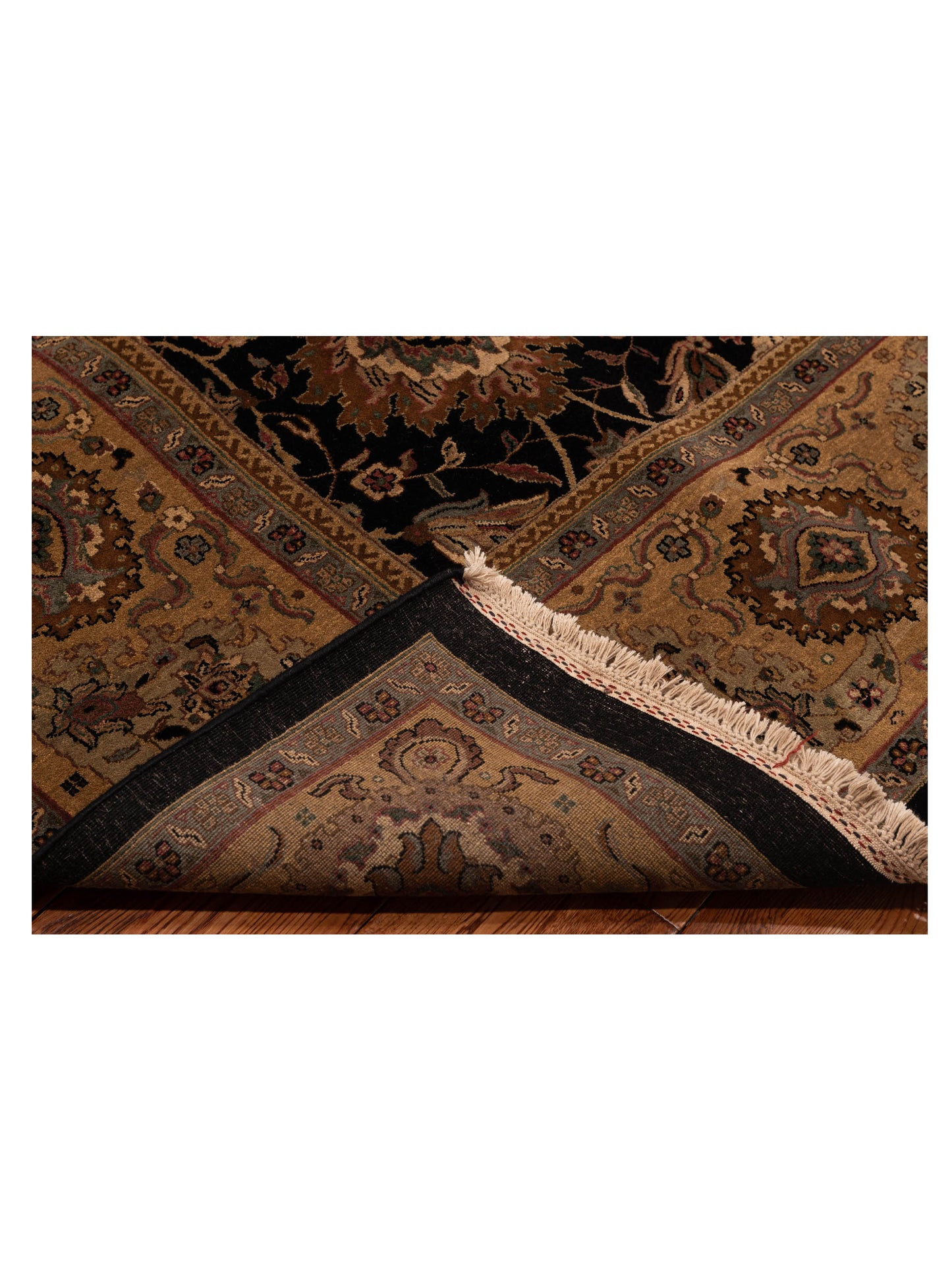Crown 86169 Black Gold 9.2x12.7 Hand Knotted Rug