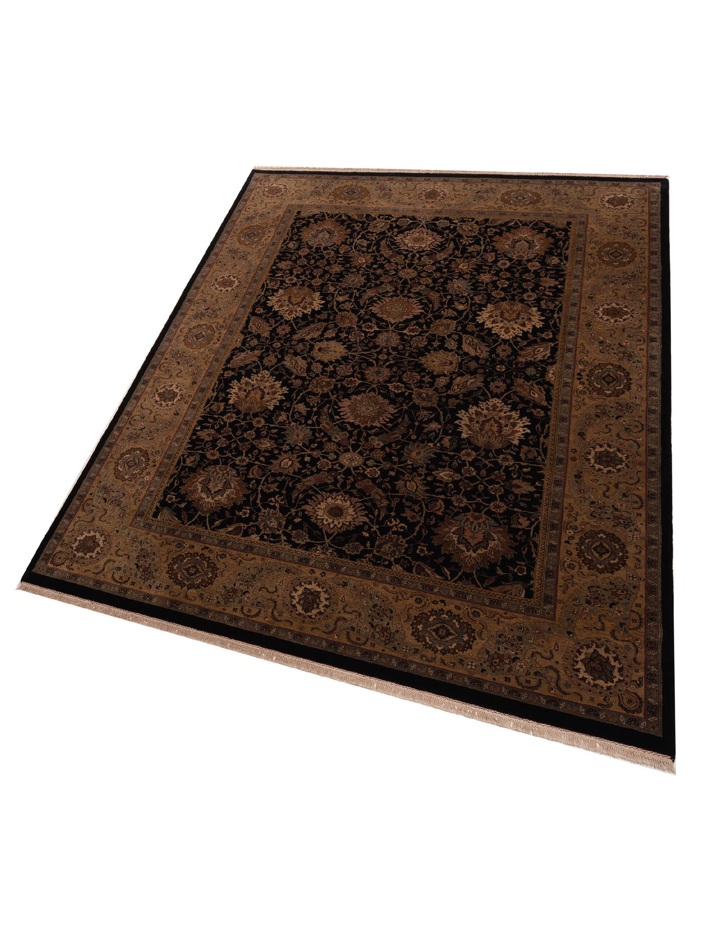 Crown 86169 Black Gold 9.2x12.7 Hand Knotted Rug