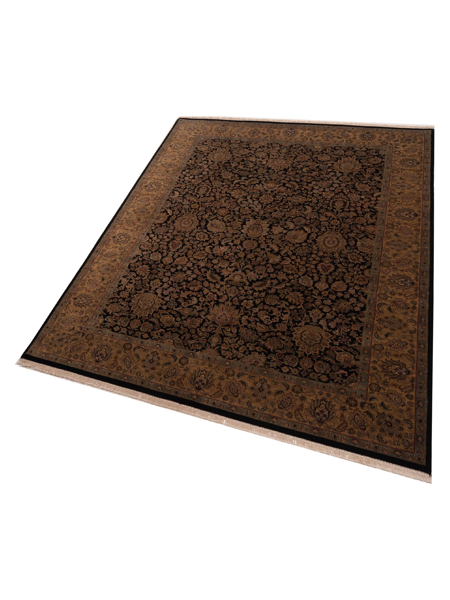 Crown 86170 Black Gold 9.3x12.2 Hand Knotted Rug
