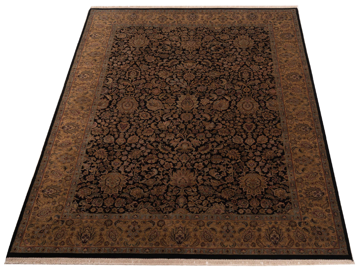 Crown 86170 Black Gold 9.3x12.2 Hand Knotted Rug