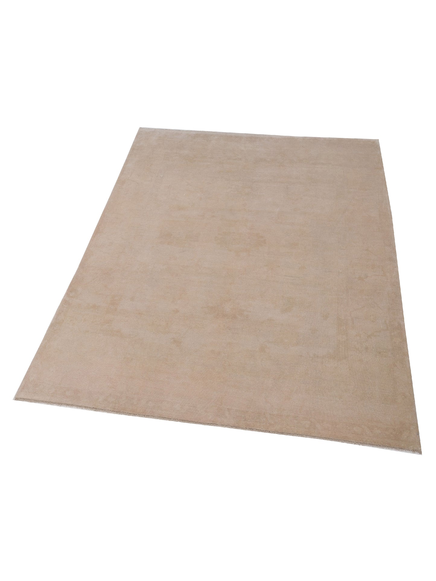 Oushak Shah 86638 Cream Cream 8x11.4 Hand Knotted Rug