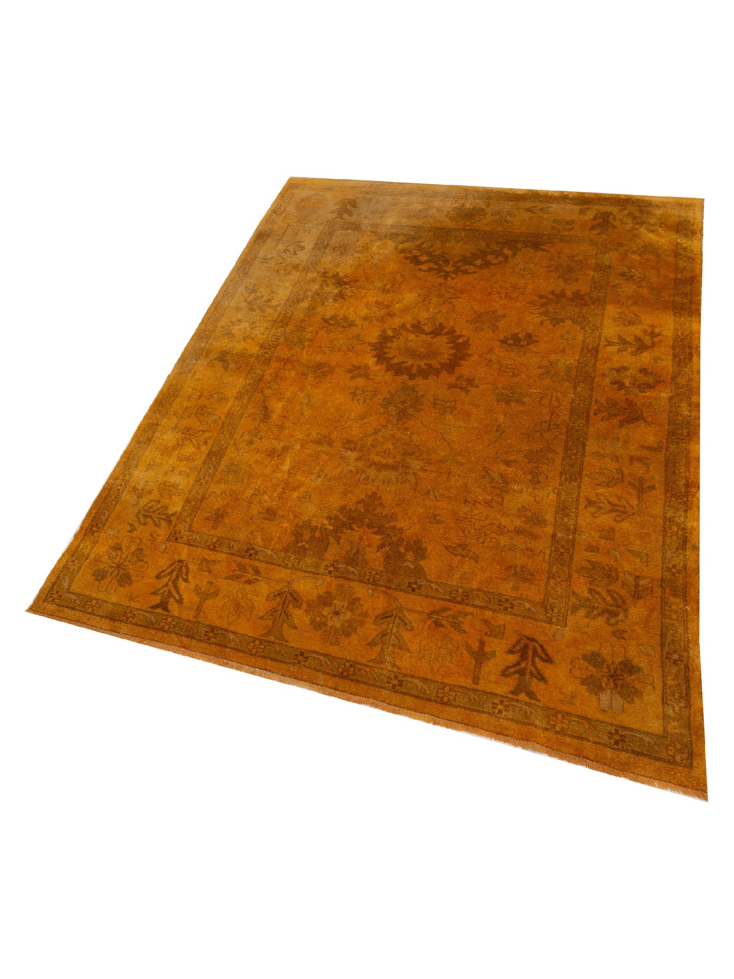 Vintage 86688 Yellow 6.2x8.10 Hand Knotted Rug