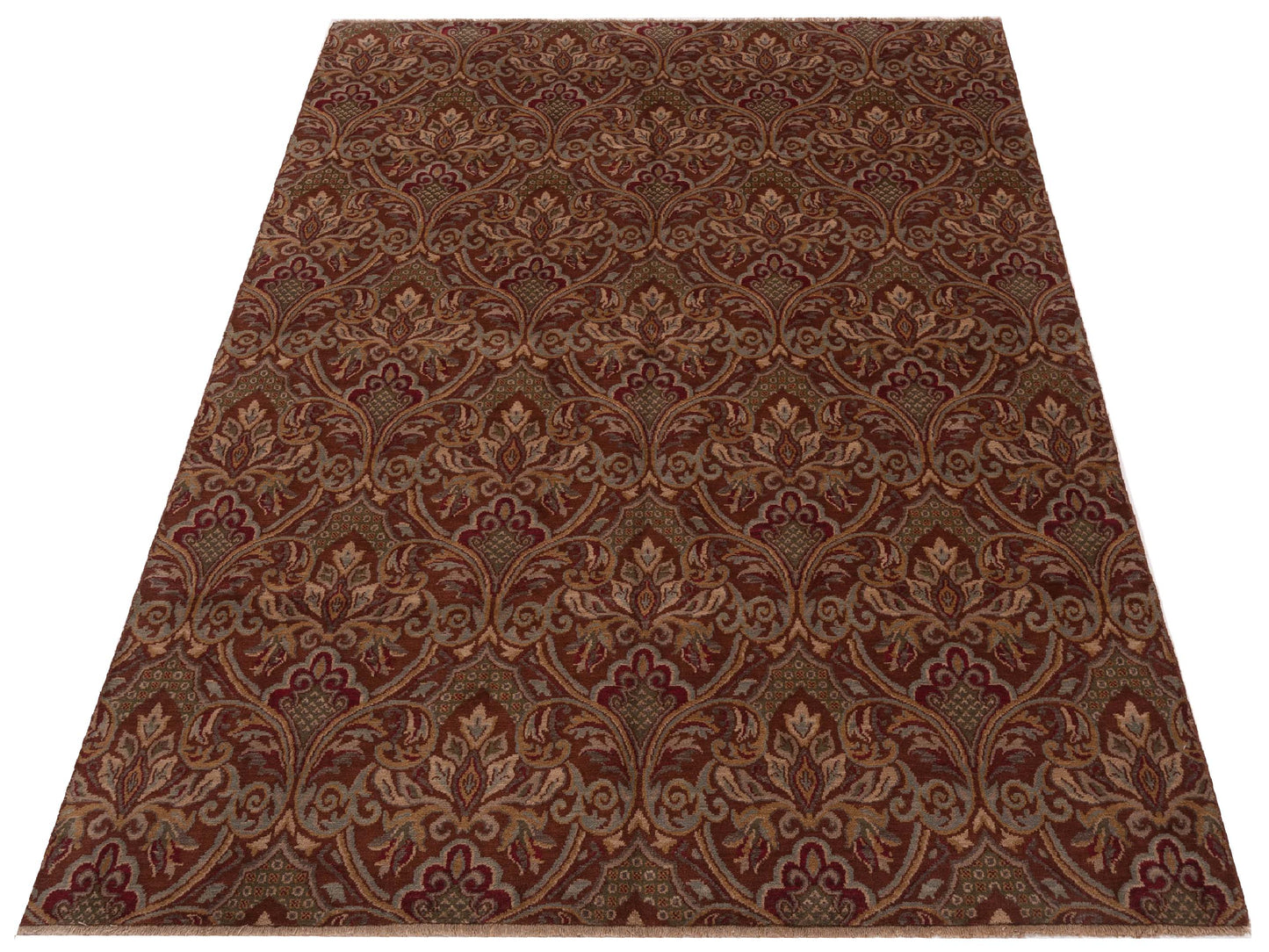 Lilac 86732 Brown 6x8.10 Hand Knotted Rug