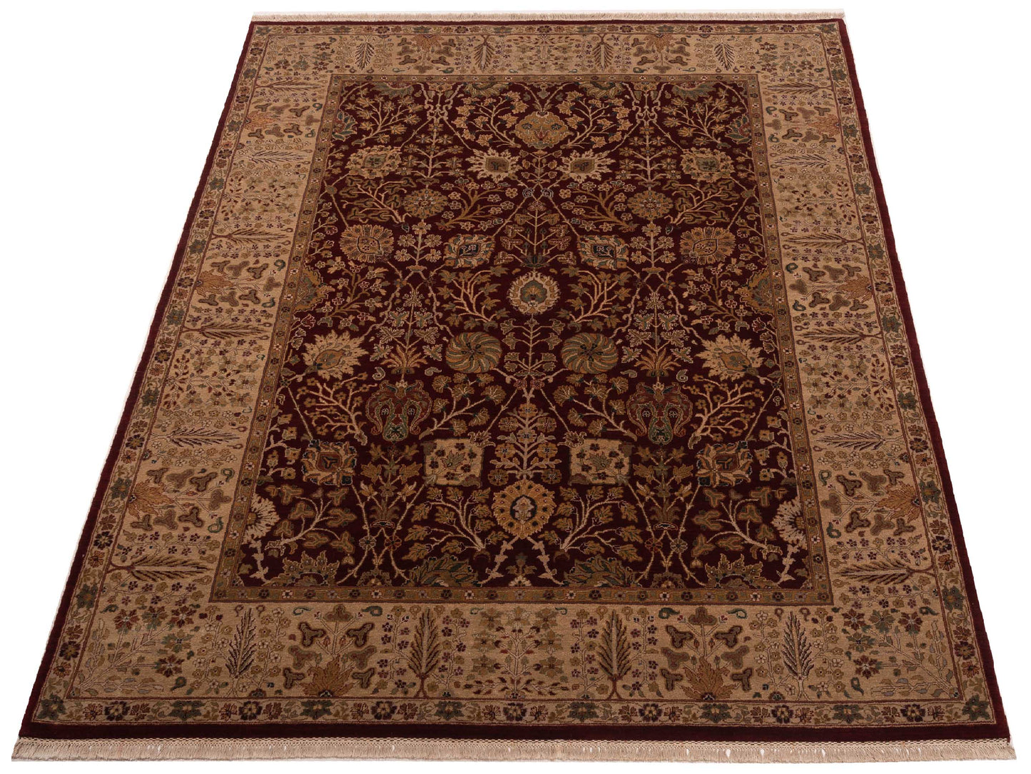 Jahan 87543 Red Cream 9.3x12.3 Hand Knotted Rug
