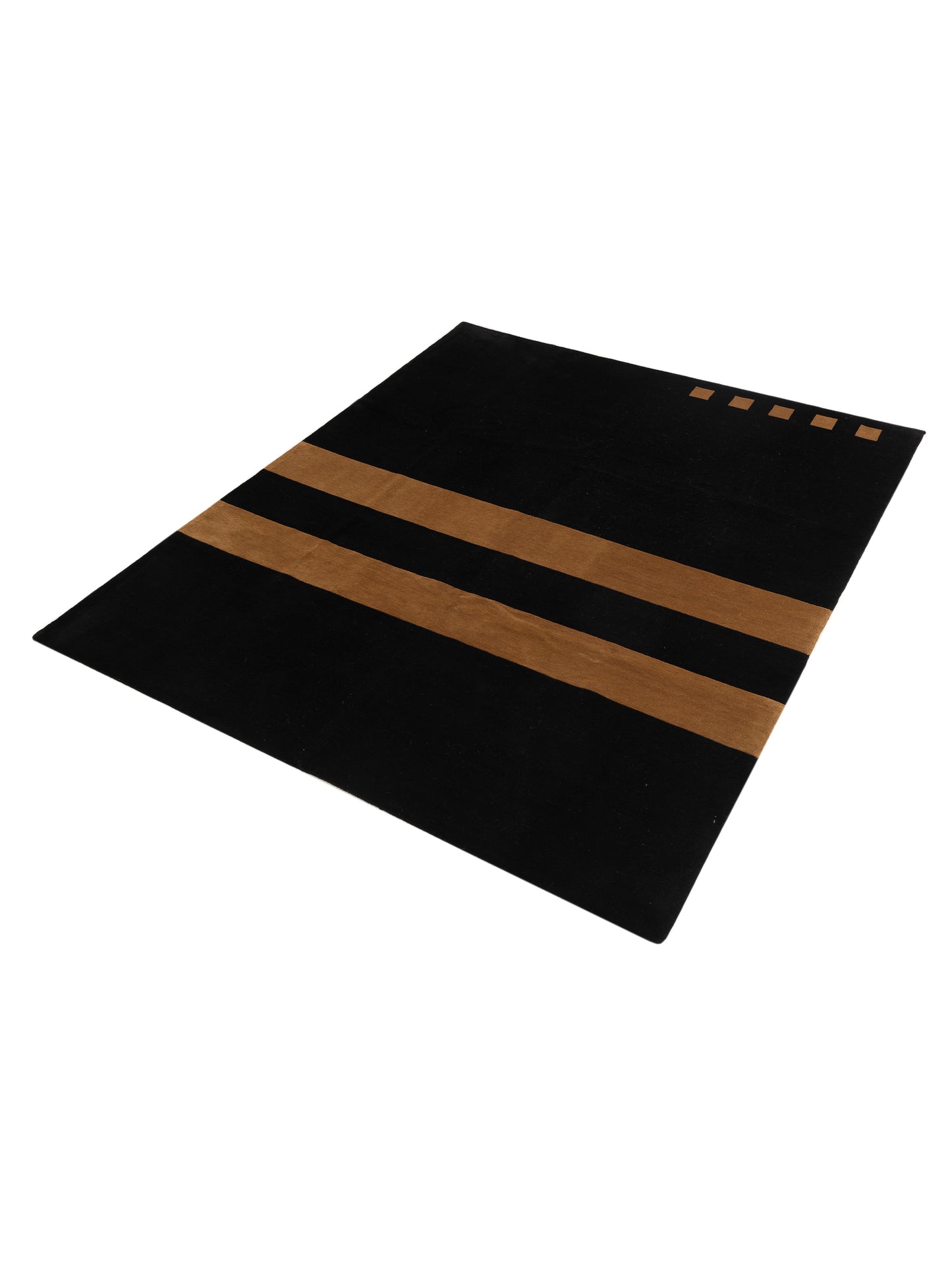 Crown 88060 Brown Black 8x9.8 Hand Knotted Rug