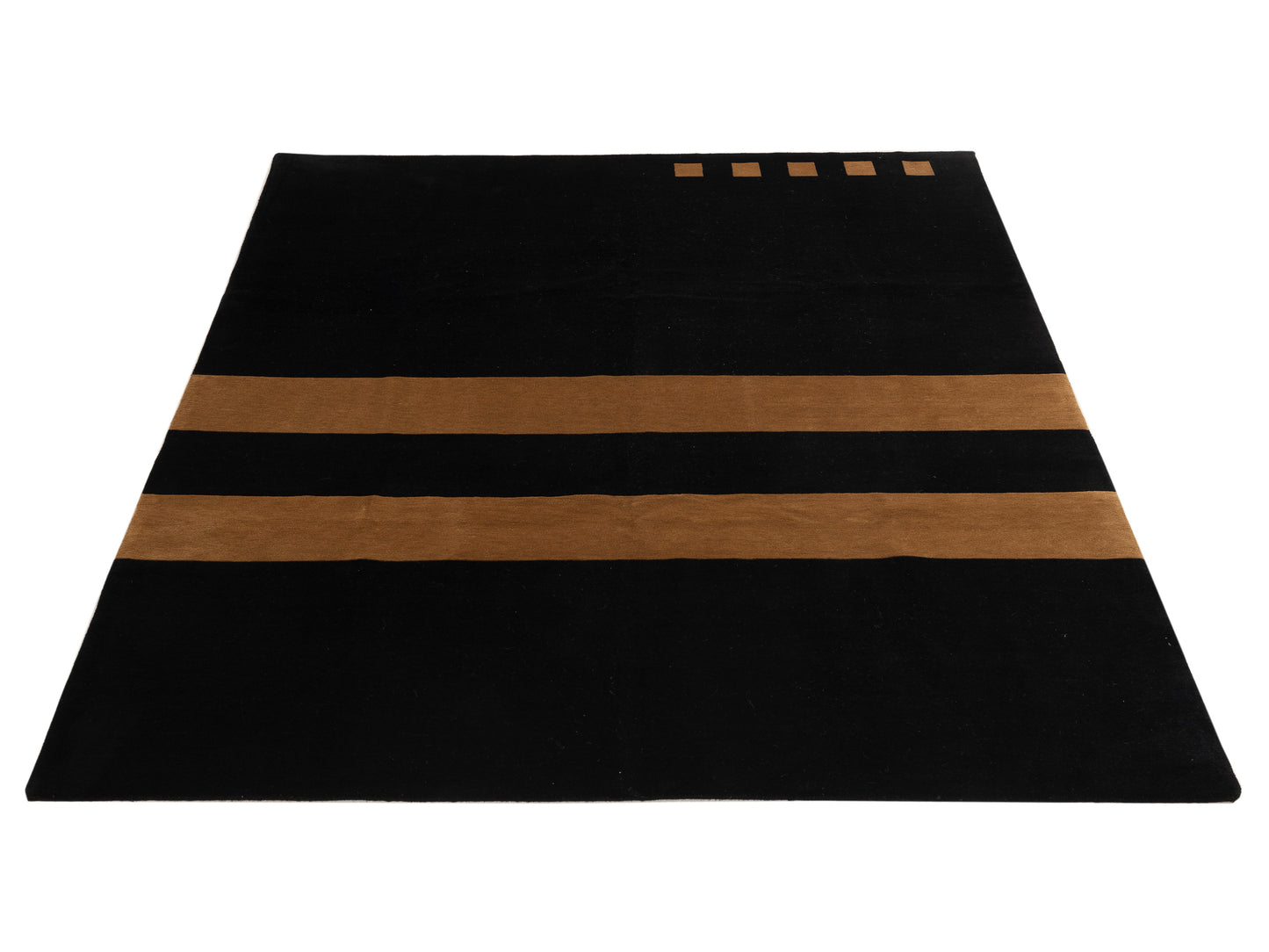 Crown 88060 Brown Black 8x9.8 Hand Knotted Rug