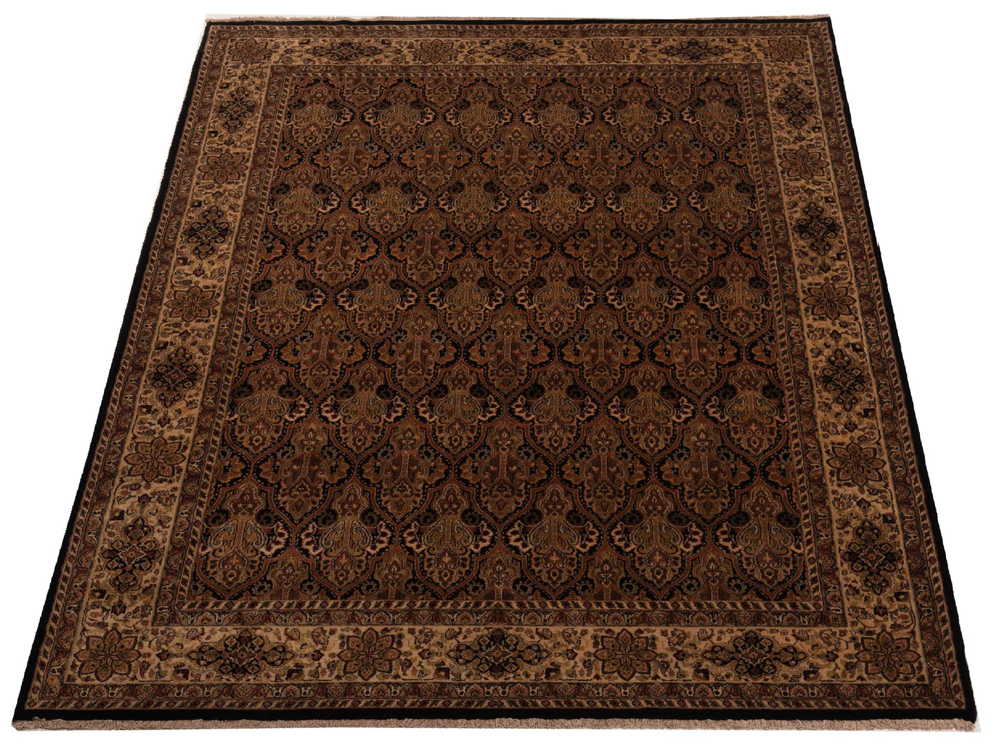 Crown 88361 Black Ivory 8.8x11.7 Hand Knotted Rug