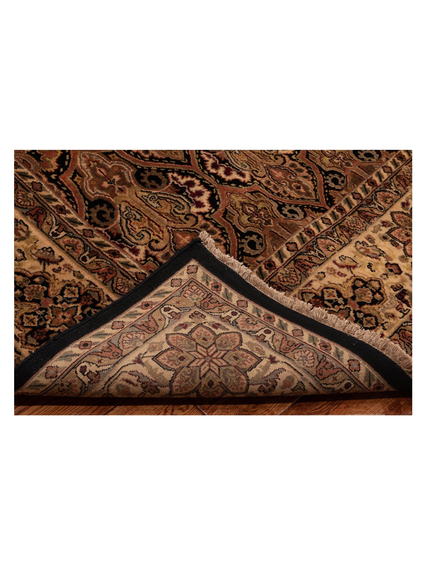 Crown 88361 Black Ivory 8.8x11.7 Hand Knotted Rug
