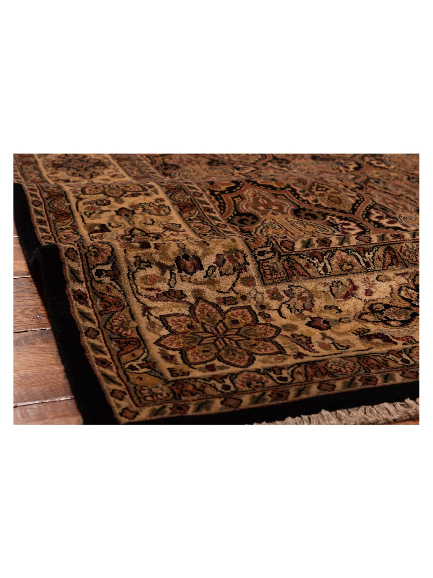 Crown 88361 Black Ivory 8.8x11.7 Hand Knotted Rug