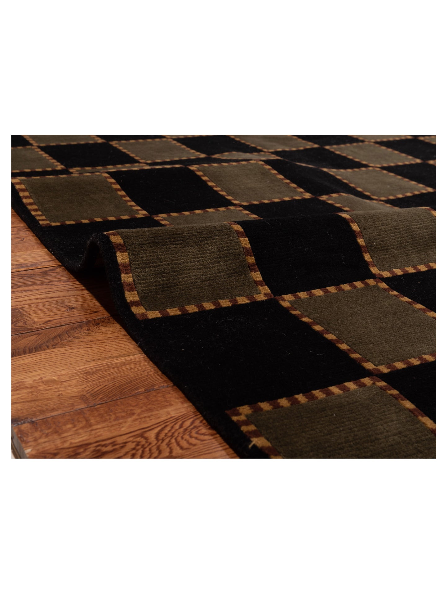 Himalayan 88390 Black Green 6.2x8.9 Hand Knotted Rug