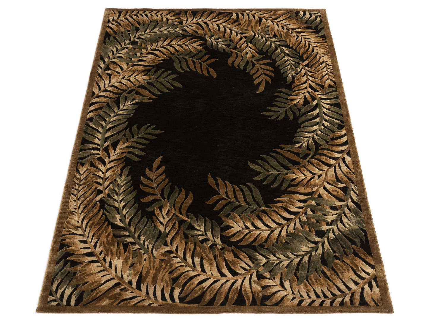 Himalayan 88391 Green Brown 5.1x7.9 Hand Knotted Rug