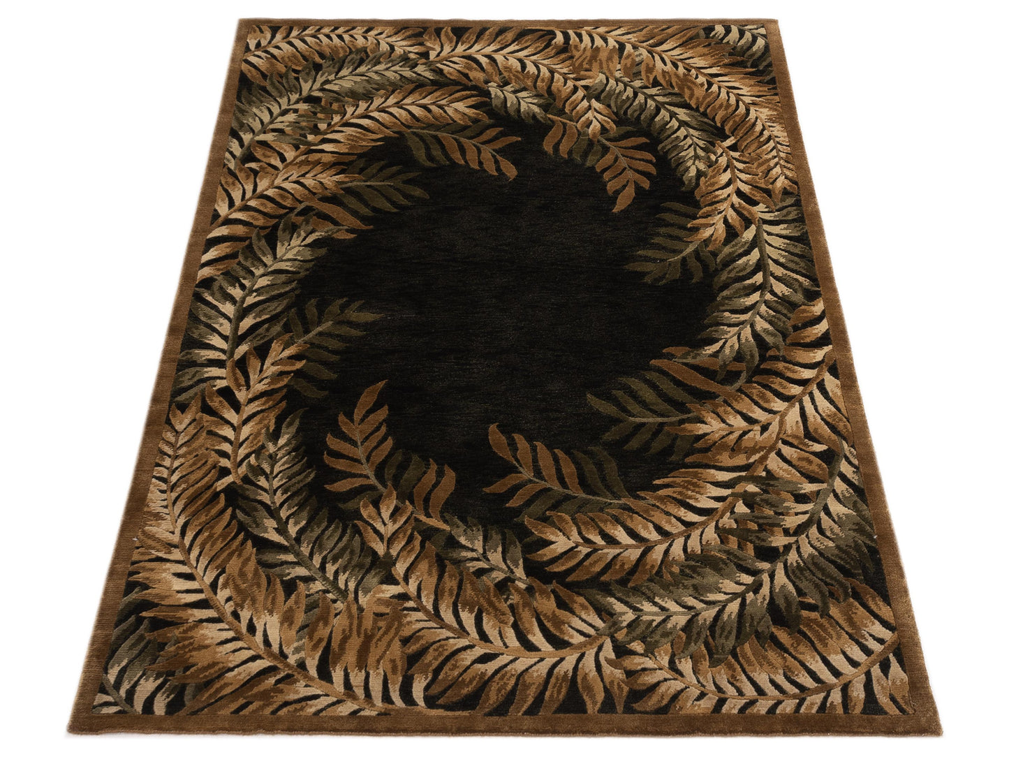 Himalayan 88392 Green Brown 5.1x7.11 Hand Knotted Rug