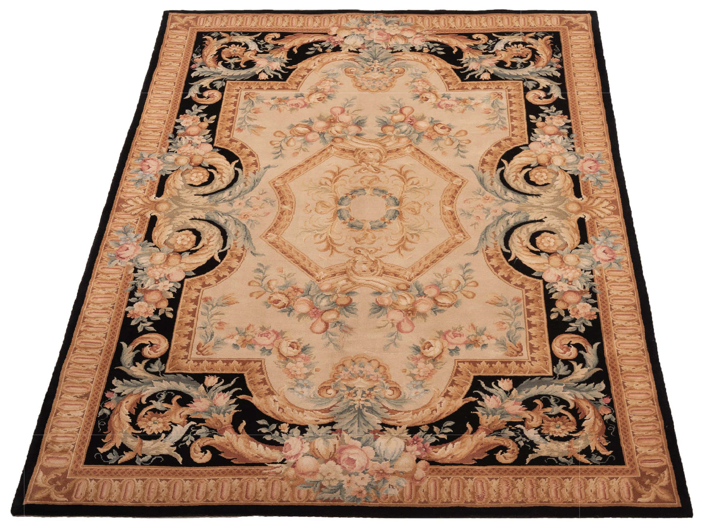 Savannorie 89827 Ivory Black 8x11 Hand Knotted Rug