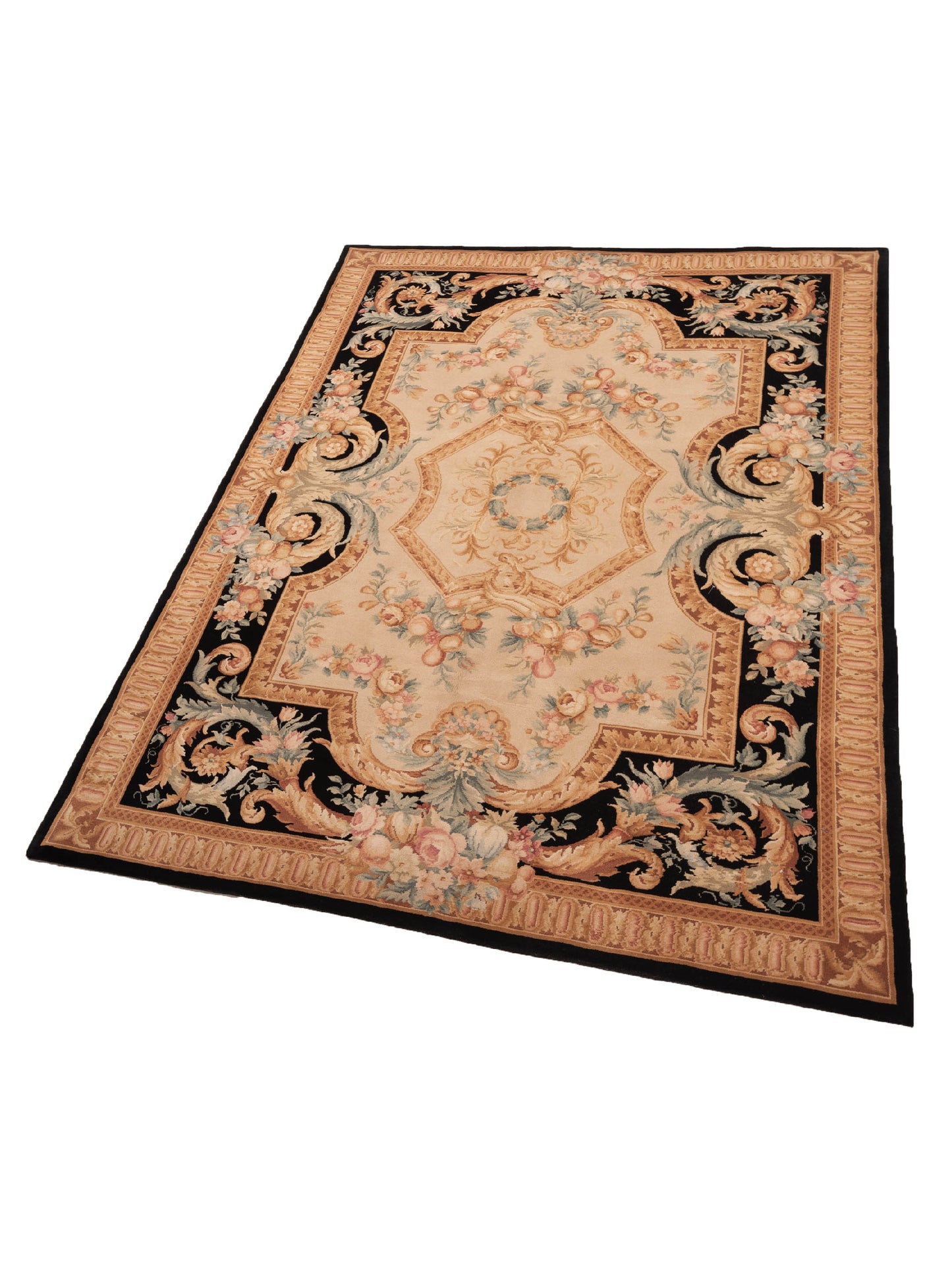 Savannorie 89827 Ivory Black 8x11 Hand Knotted Rug