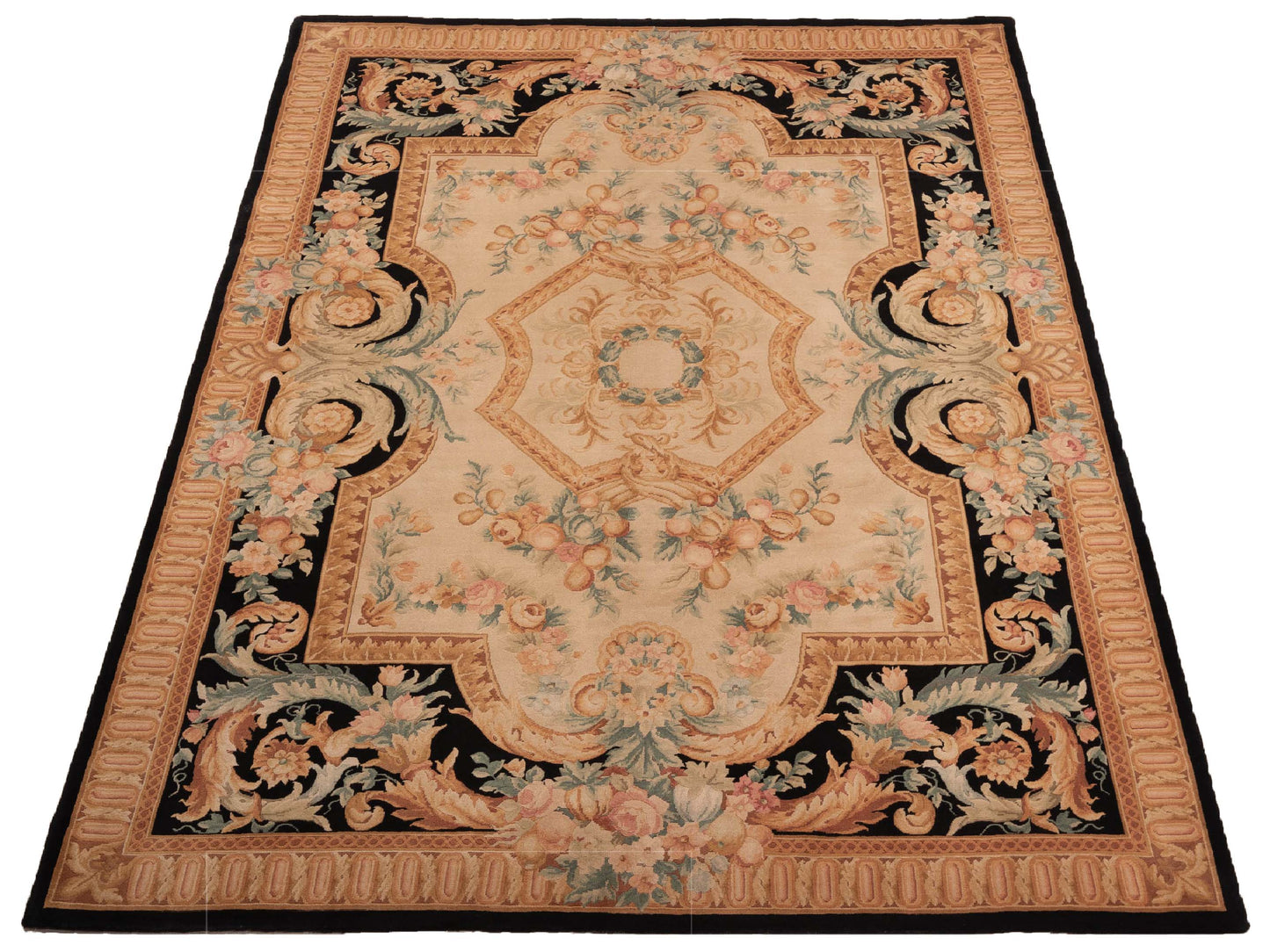 Savannorie 89828 Ivory Black 9x12 Hand Knotted Rug