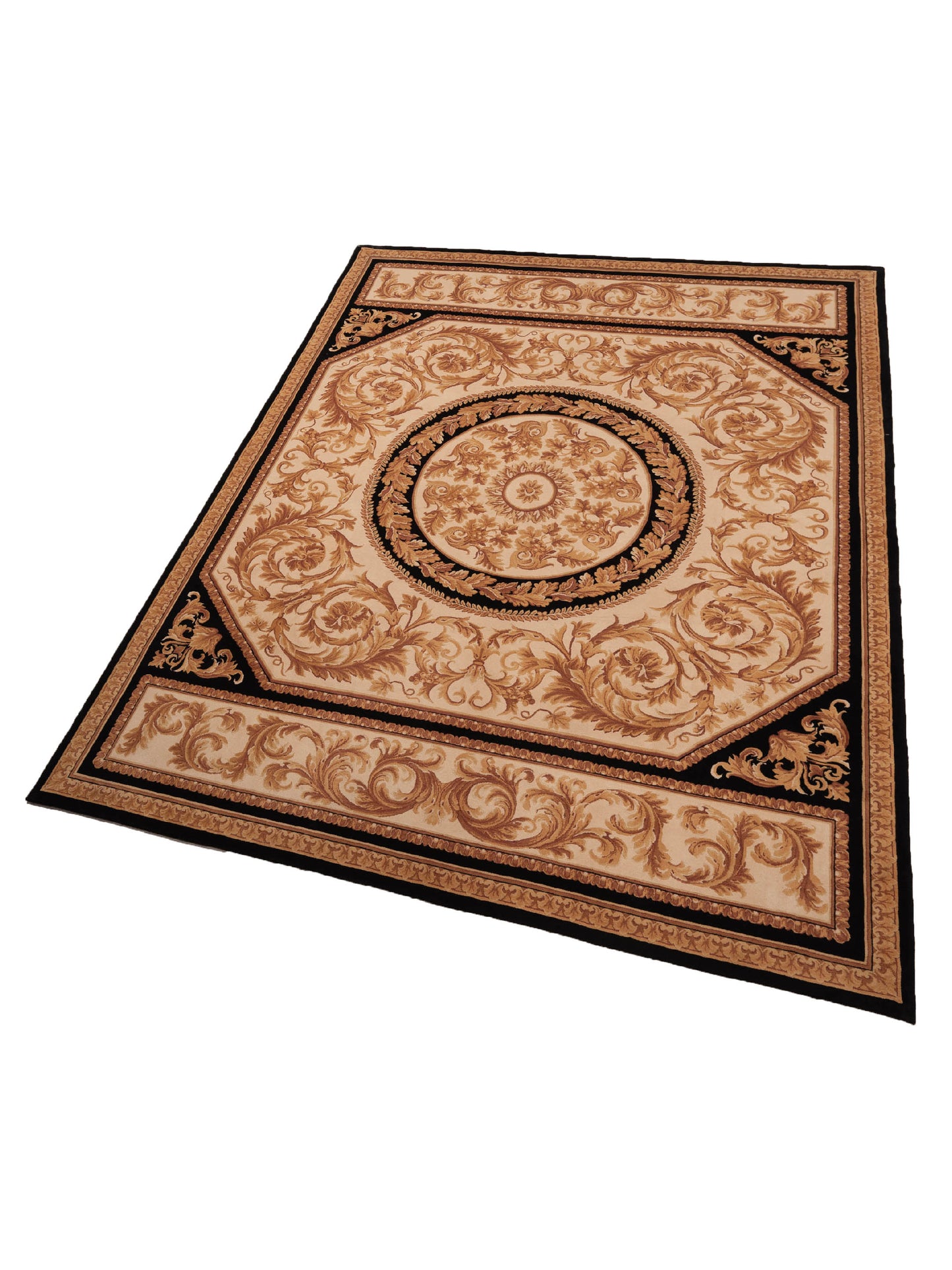 Savannorie 89850 Ivory Black 9x12 Hand Knotted Rug