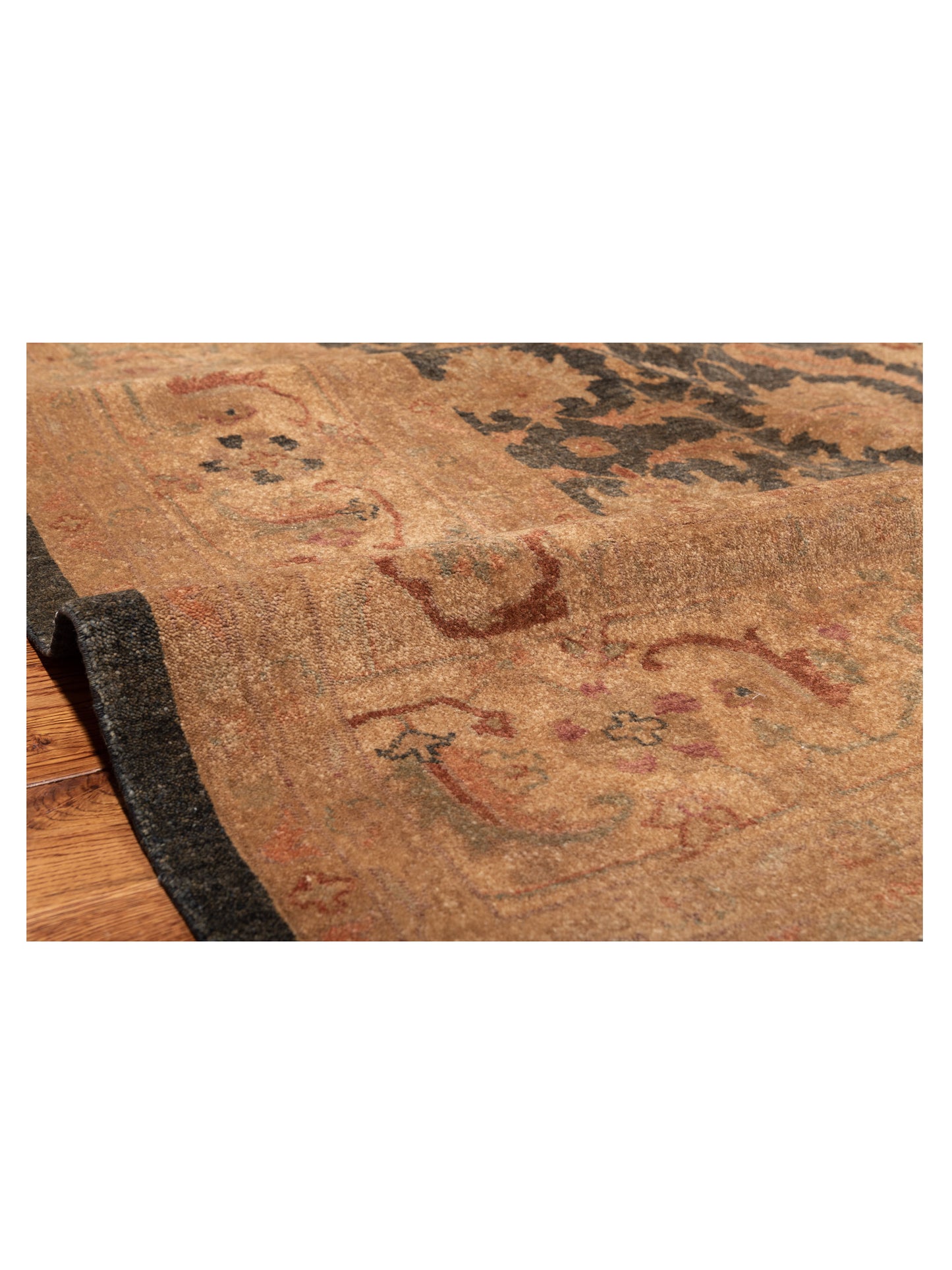 Ghazani 89988 Charcoal Gold 9.1x12.6 Hand Knotted Rug