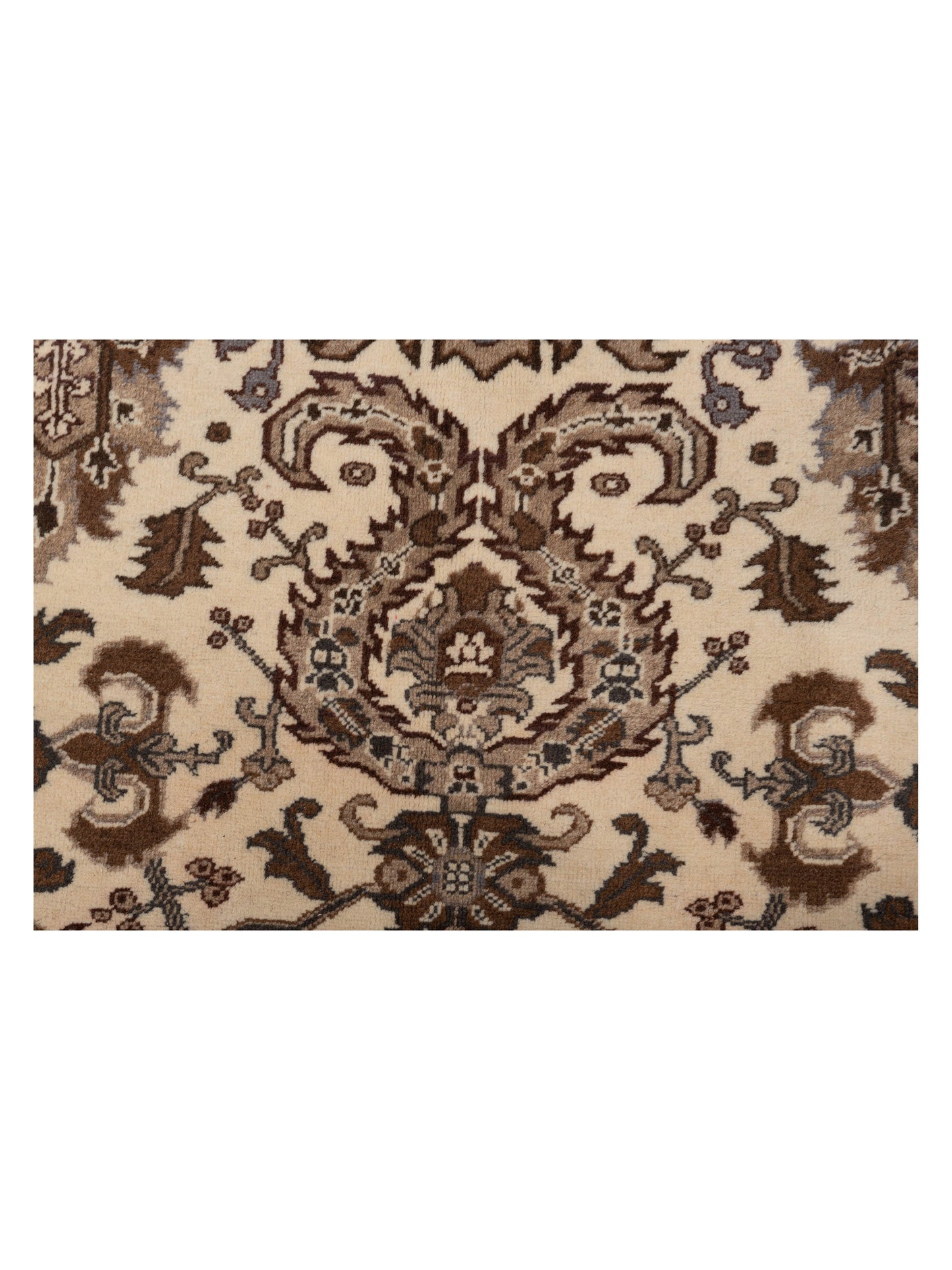 Sivas 90108 Ivory Brown 6.8x9.8 Hand Knotted Rug