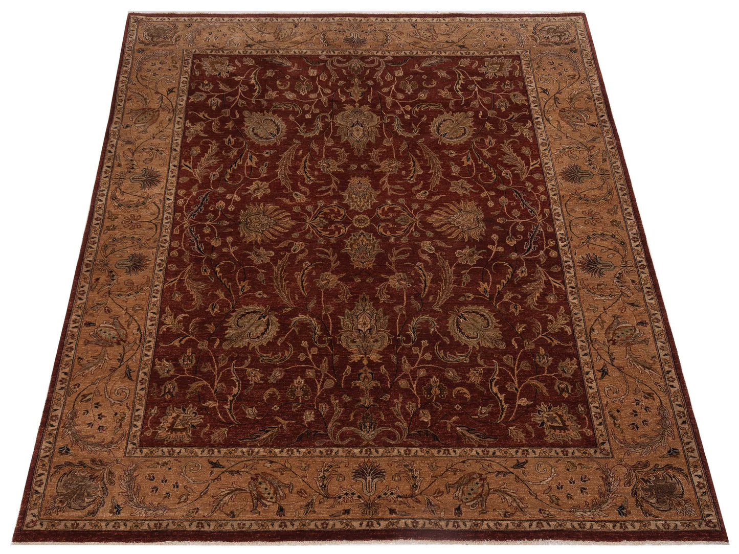 Crown 90206 Rust Gold 7.11x10.3 Hand Knotted Rug