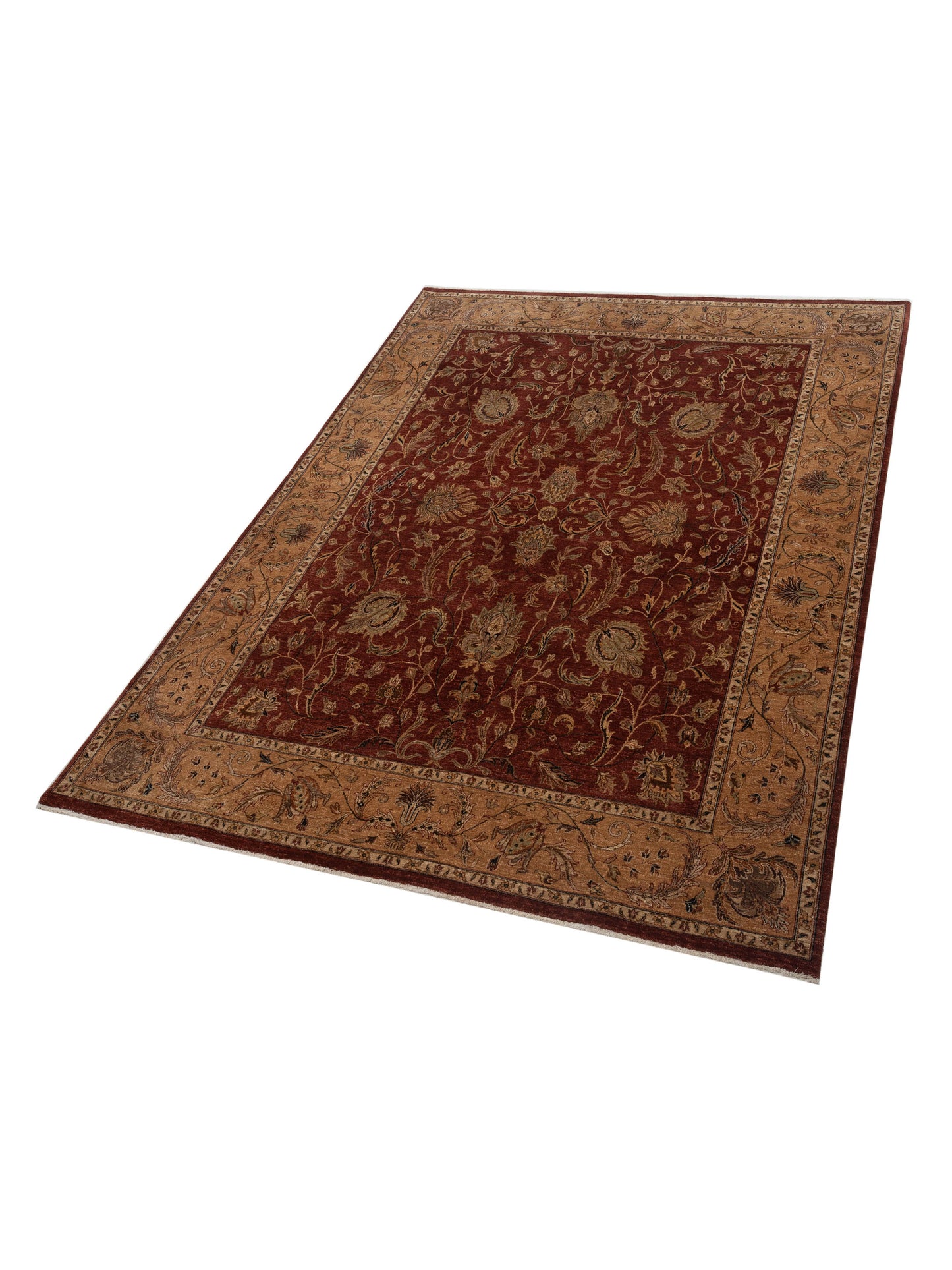 Crown 90206 Rust Gold 7.11x10.3 Hand Knotted Rug