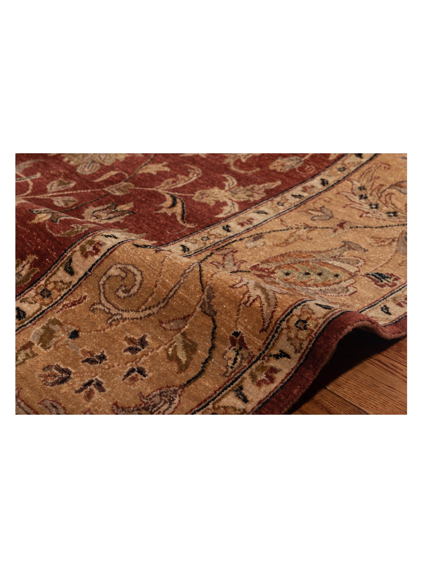 Crown 90206 Rust Gold 7.11x10.3 Hand Knotted Rug