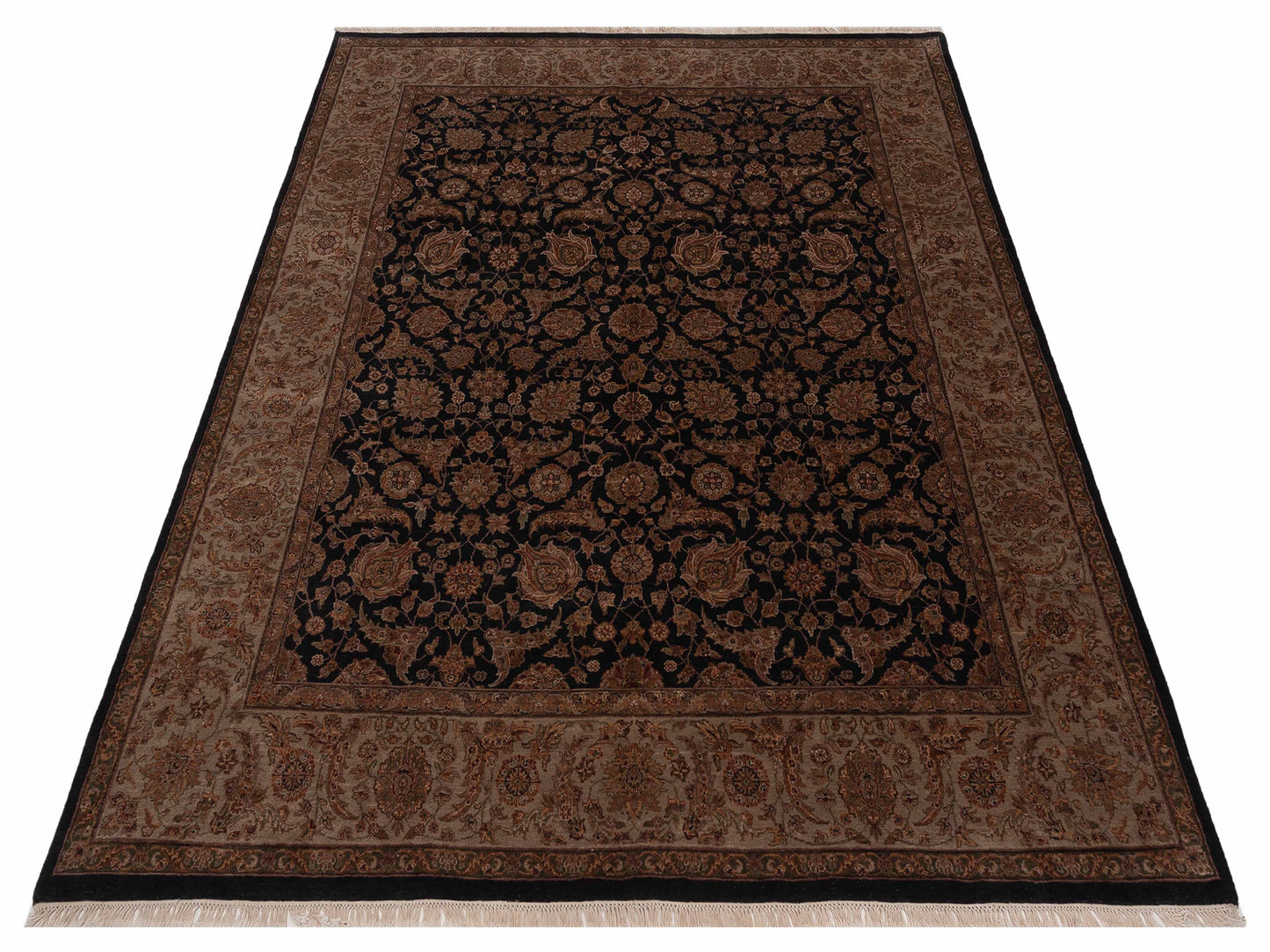 Sivas 90212 Black Gray 8.1x9.8 Hand Knotted Rug