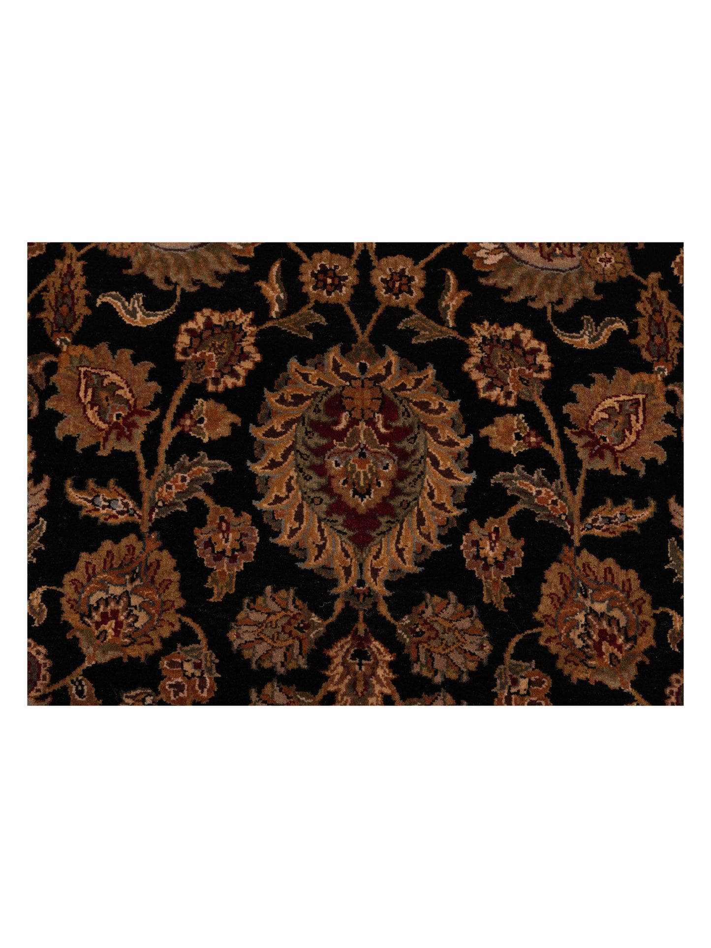 Crown 90233 Black Ivory 8.11x12.3 Hand Knotted Rug