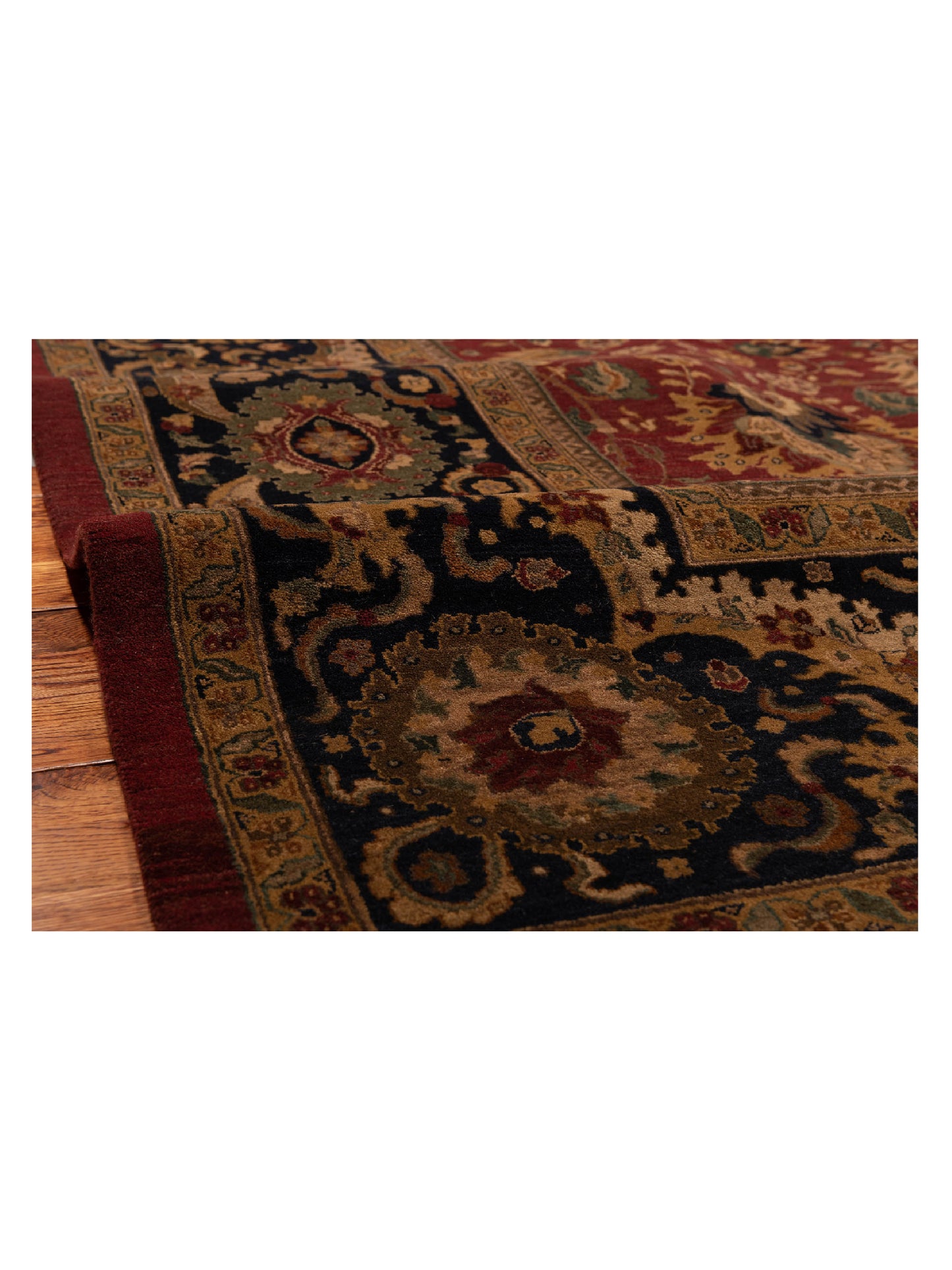 Crown 90234 Burgundy Navy 9.1x12.6 Hand Knotted Rug