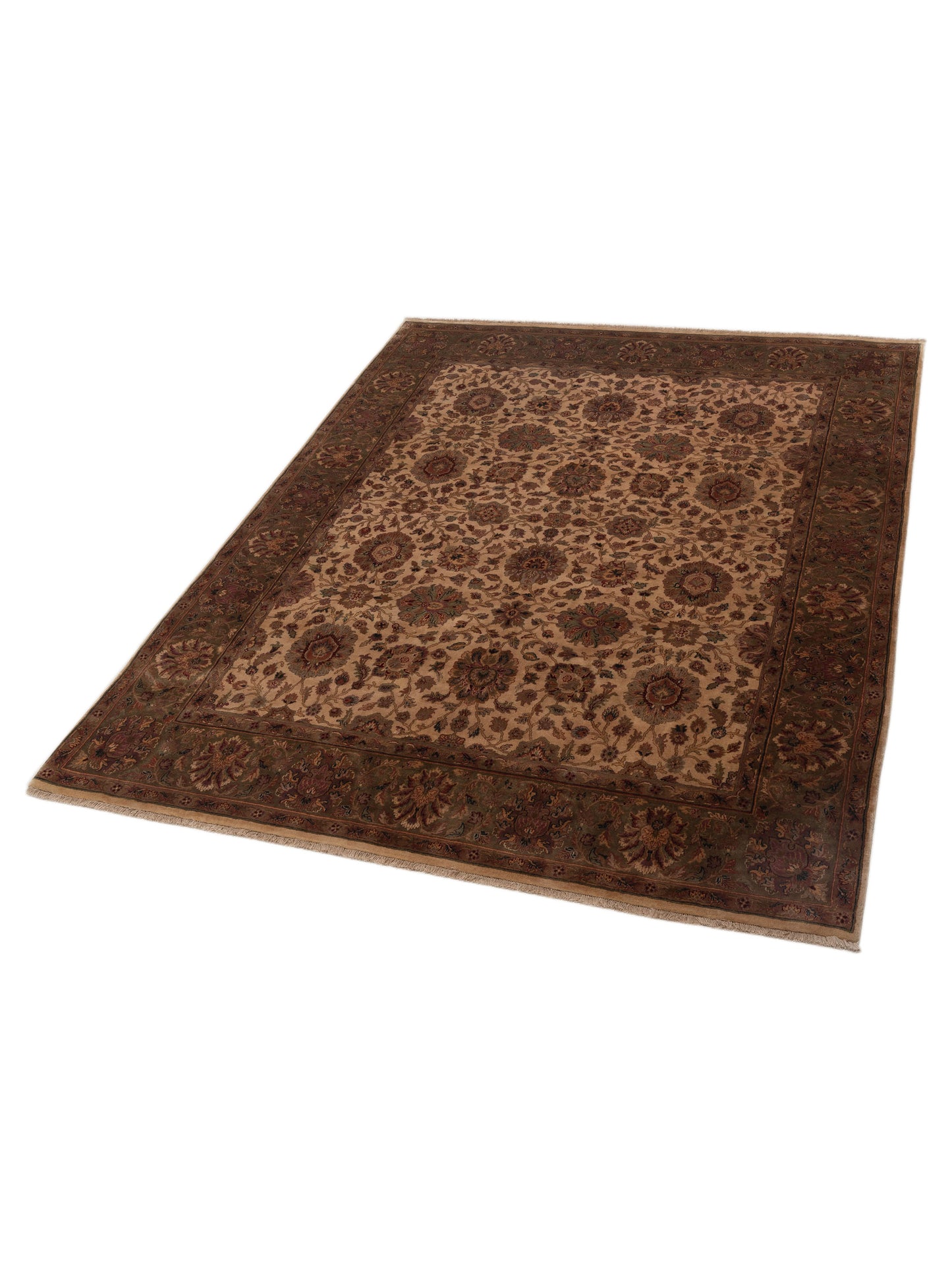 Crown 90241 Beige Green 8x10 Hand Knotted Rug