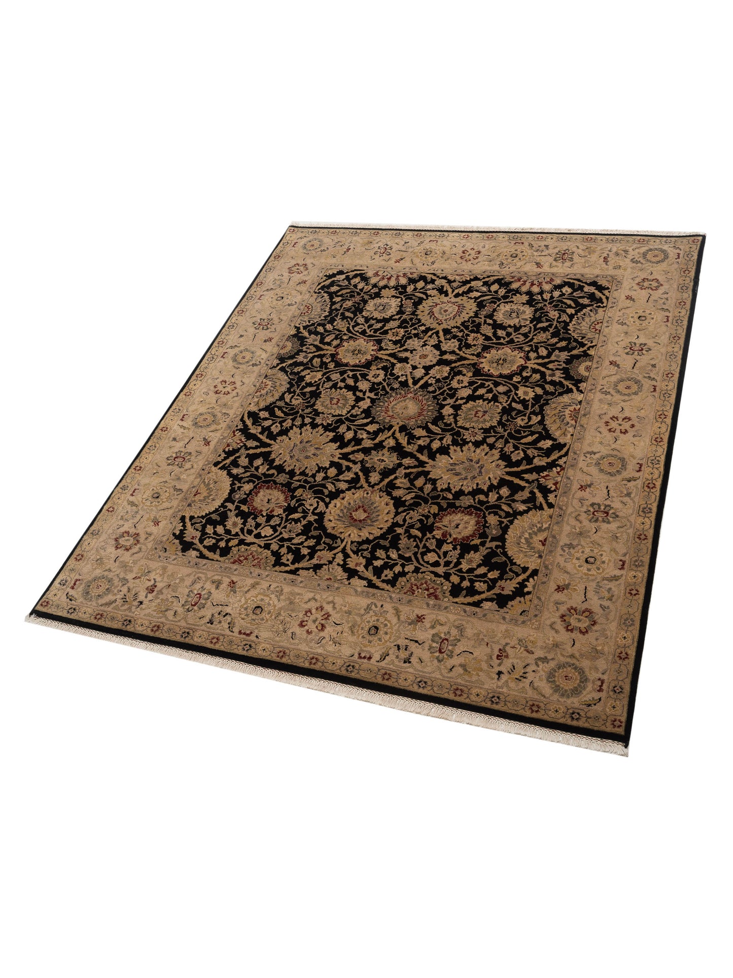 Crown 90254 Black Ivory 8.3x9.11 Hand Knotted Rug