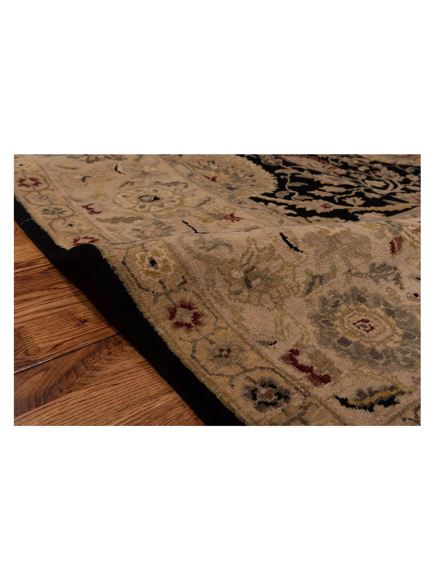 Crown 90254 Black Ivory 8.3x9.11 Hand Knotted Rug