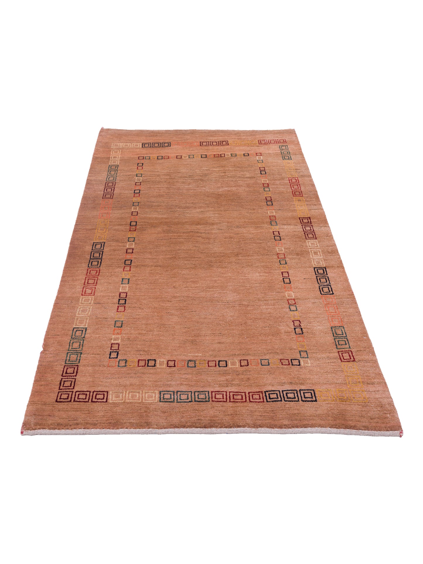 Modern Gabbeh 90308 Light Brown 4x6.3 Hand Knotted Rugs