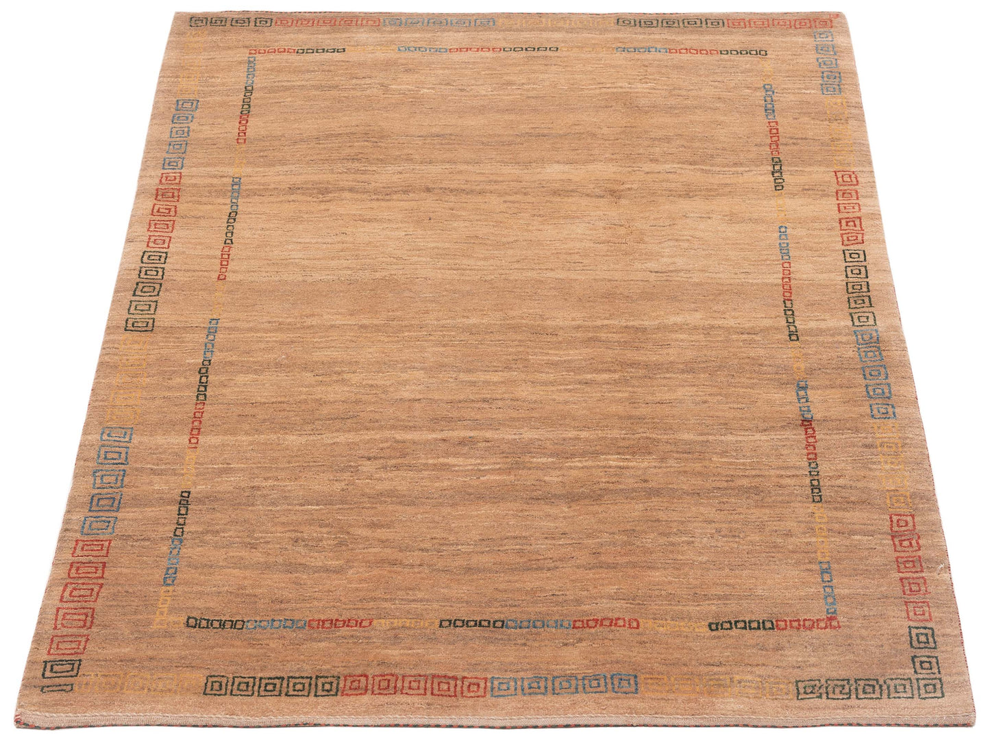 Modern Gabbeh 90313 Cream Cream 4.11x6.6 Hand Knotted Rugs