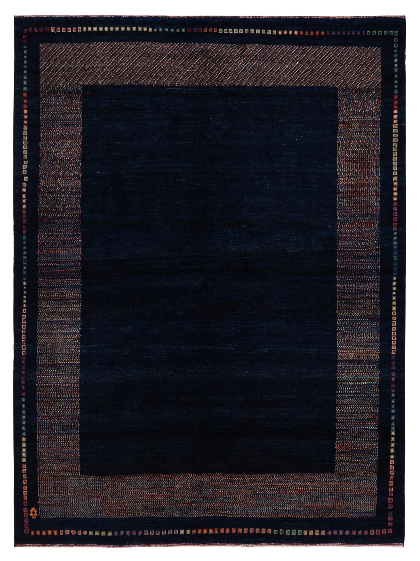 Siena Modern Gabbeh Blue Blue Contemporary