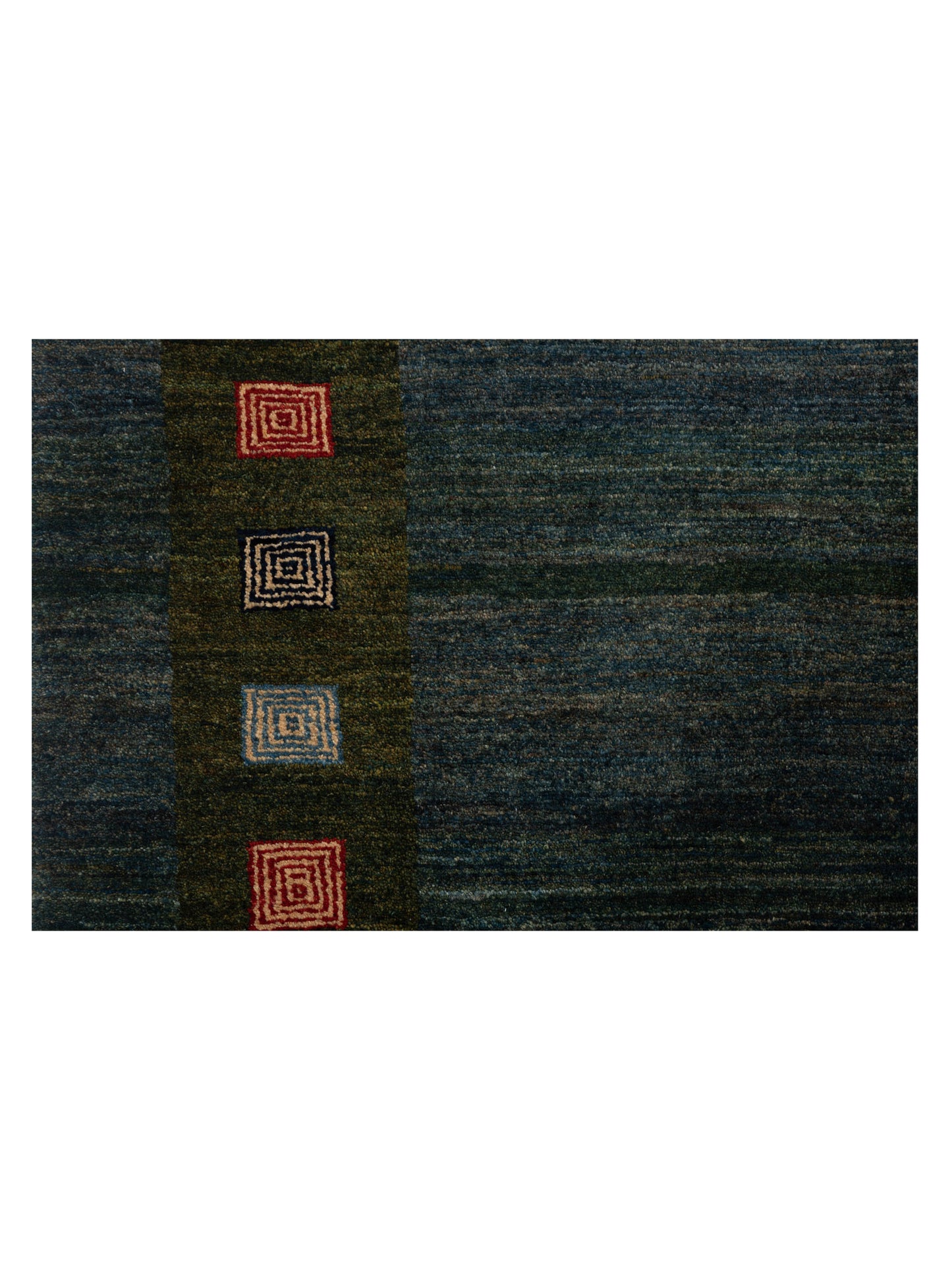 Modern Gabbeh 90317 Teal Blue Green 6.6x8 Hand Knotted Rugs
