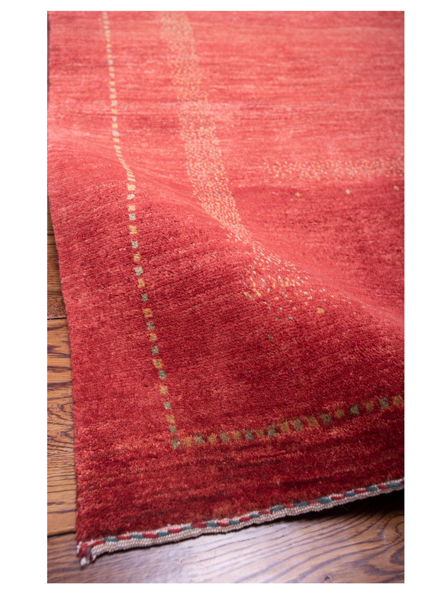 Modern Gabbeh 90325 Red 4.4x6.1 Hand Knotted Rugs