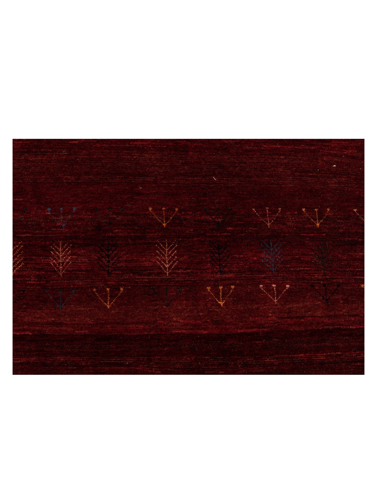 Modern Gabbeh 90347 Burgundy 8.1x9.1 Hand Knotted Rugs